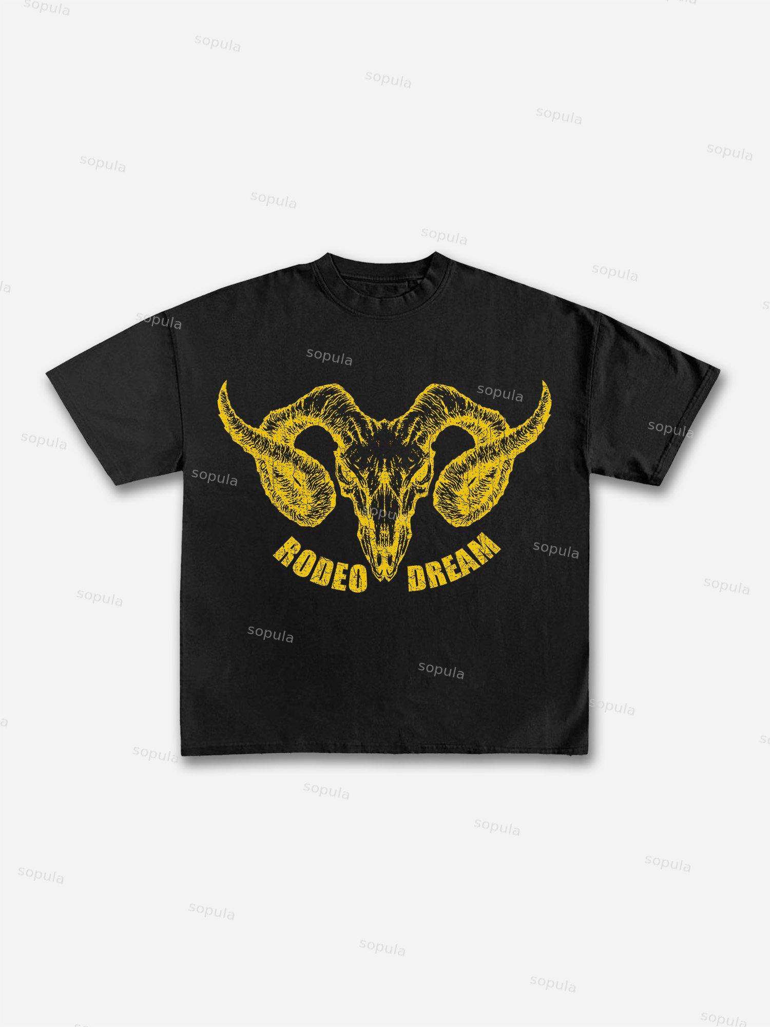 Rodeo Dream Bull Head Graphic Cotton T-shirt Product Image