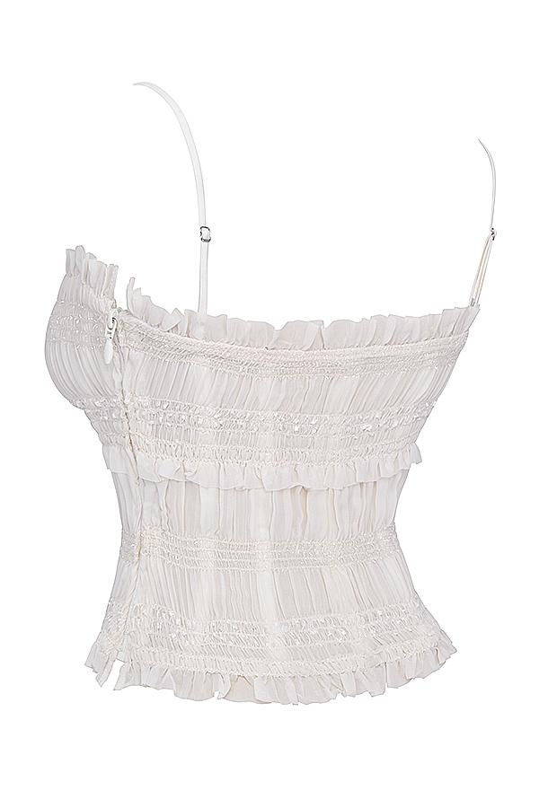 Lula  ivory sequin pleat corset Product Image