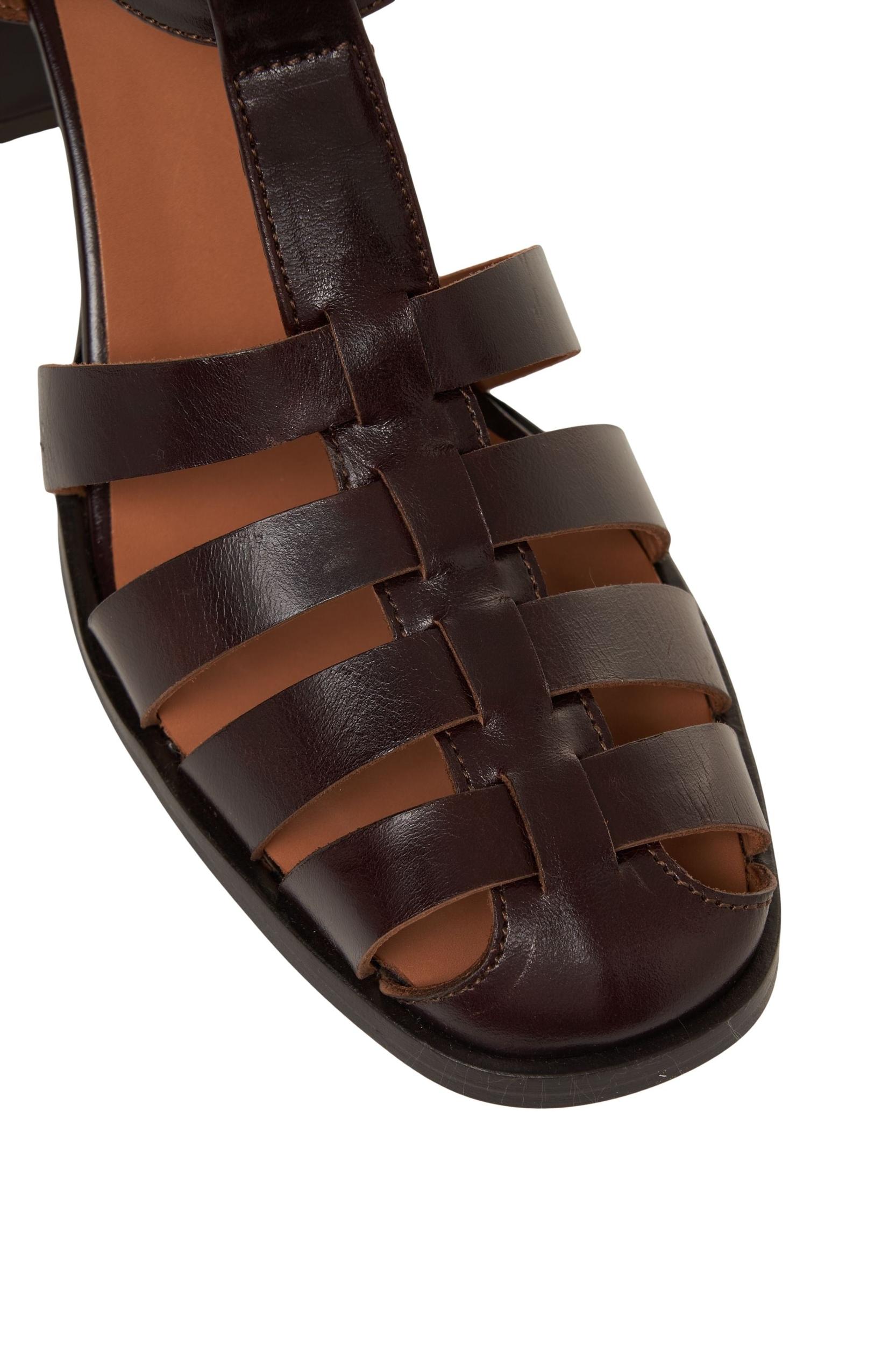 Heeled leather sandal Product Image