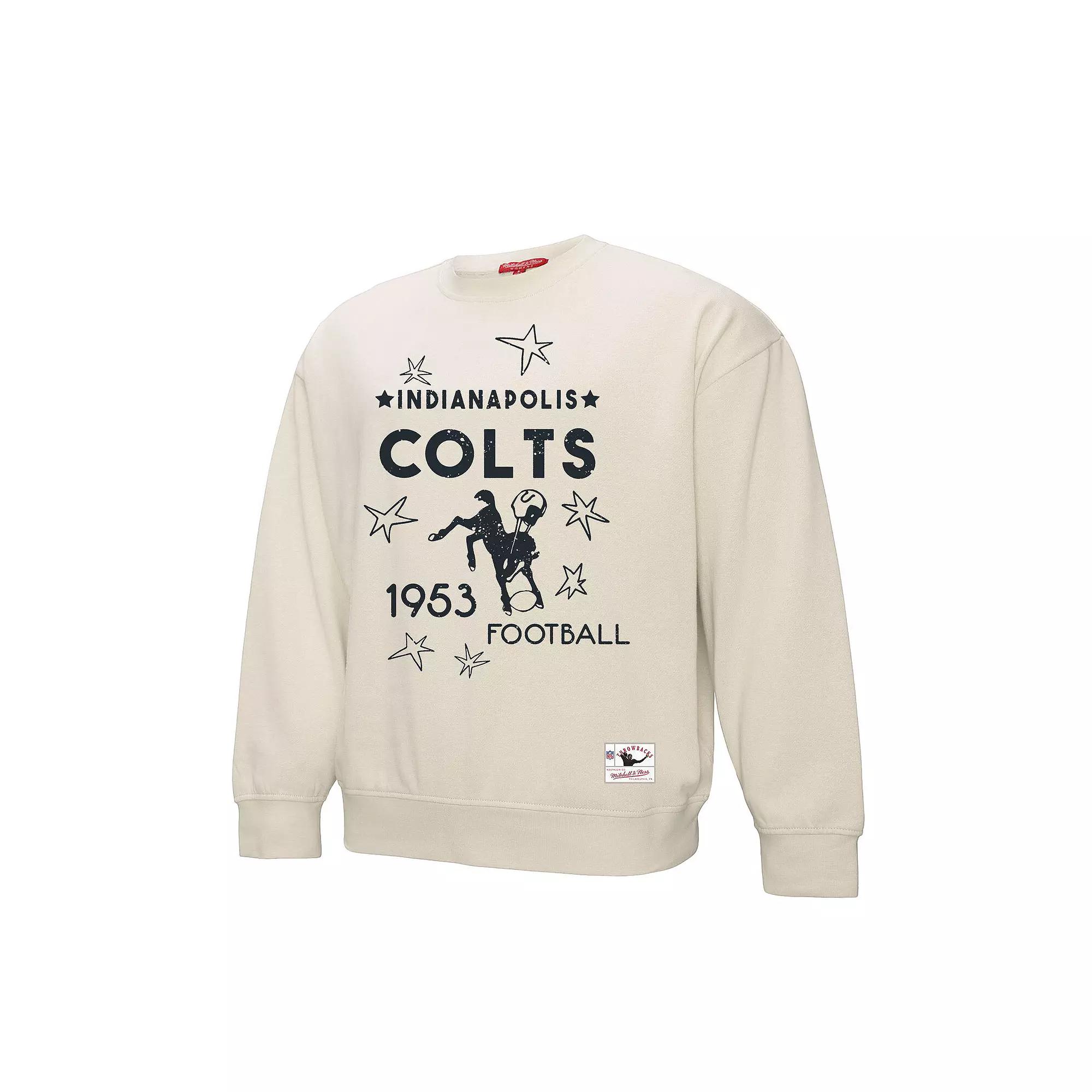 Women's Mitchell & Ness Cream Indianapolis Colts Shooting Stars Pullover Sweatshirt, Size: Medium, Beige Product Image