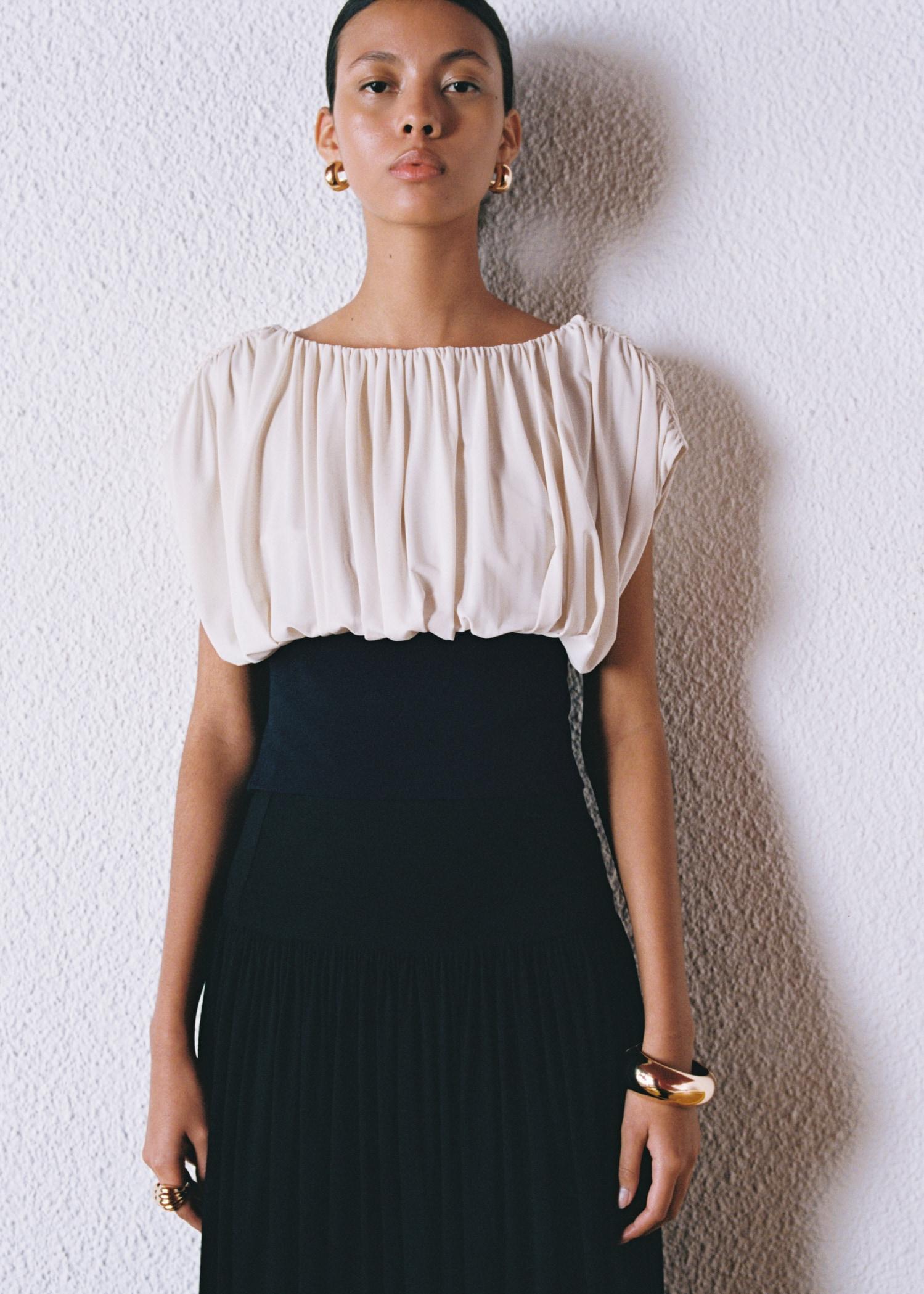 Combined draped top - Women | MANGO USA Product Image