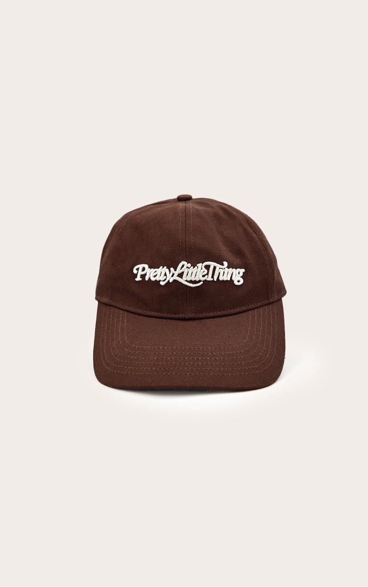 Pretty Little Thing Cream Embroidered Chocolate Cap Product Image