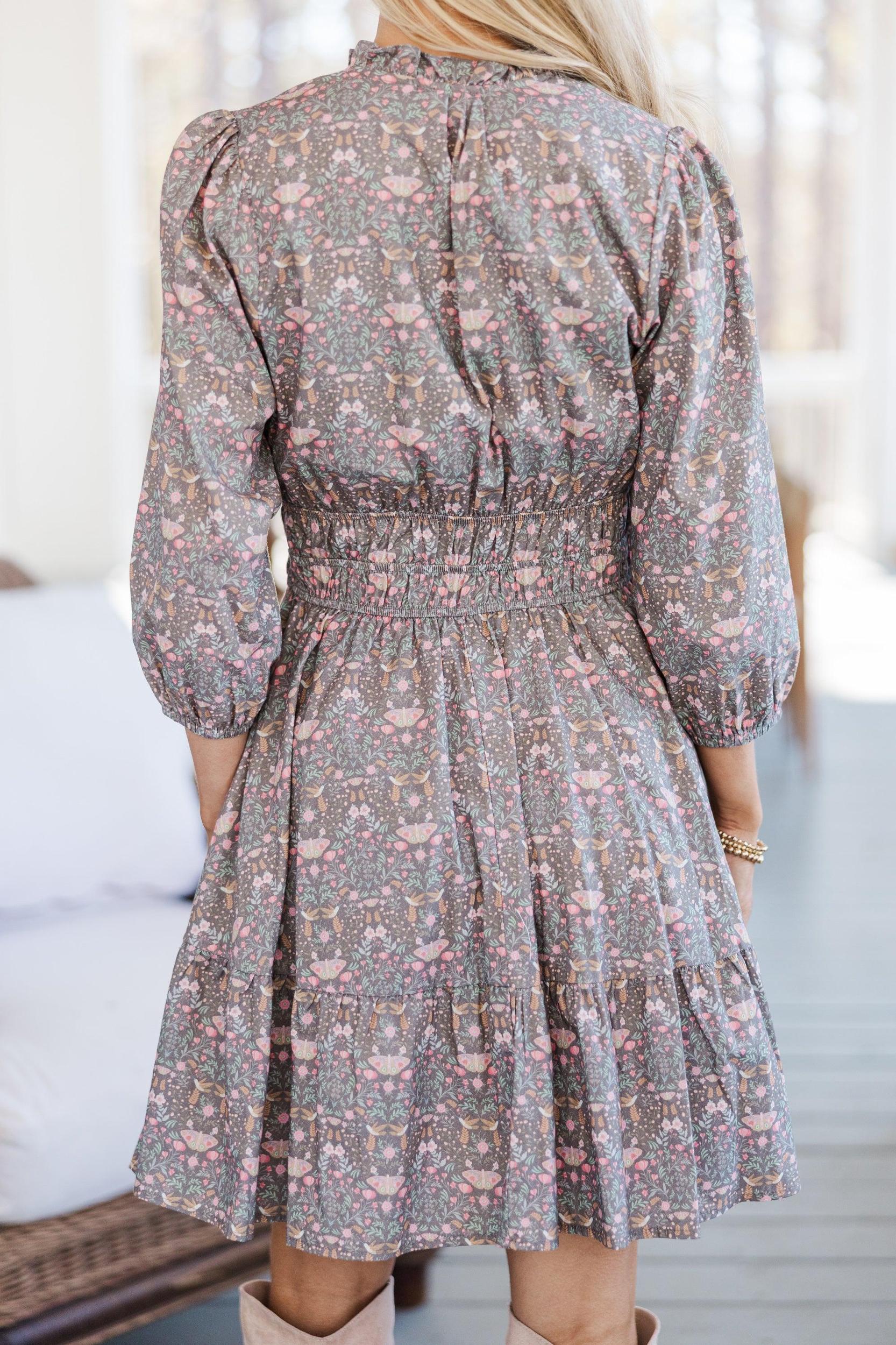 It's All Alright Brown Floral Dress Female Product Image