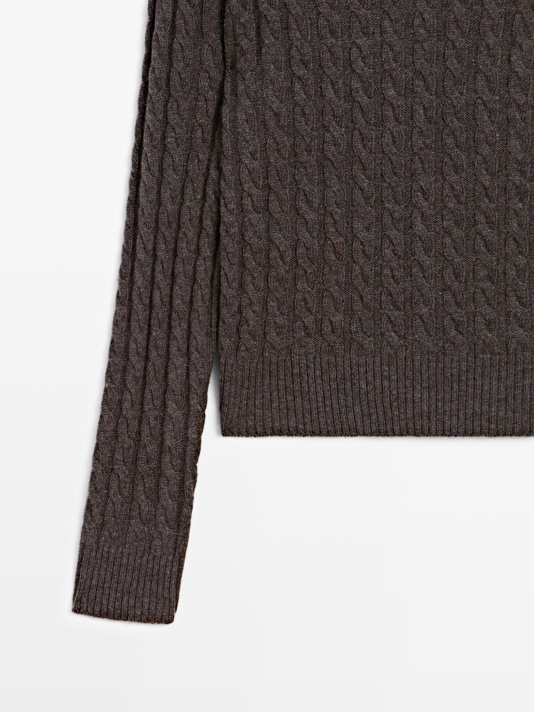 Wool blend cable-knit sweater Product Image