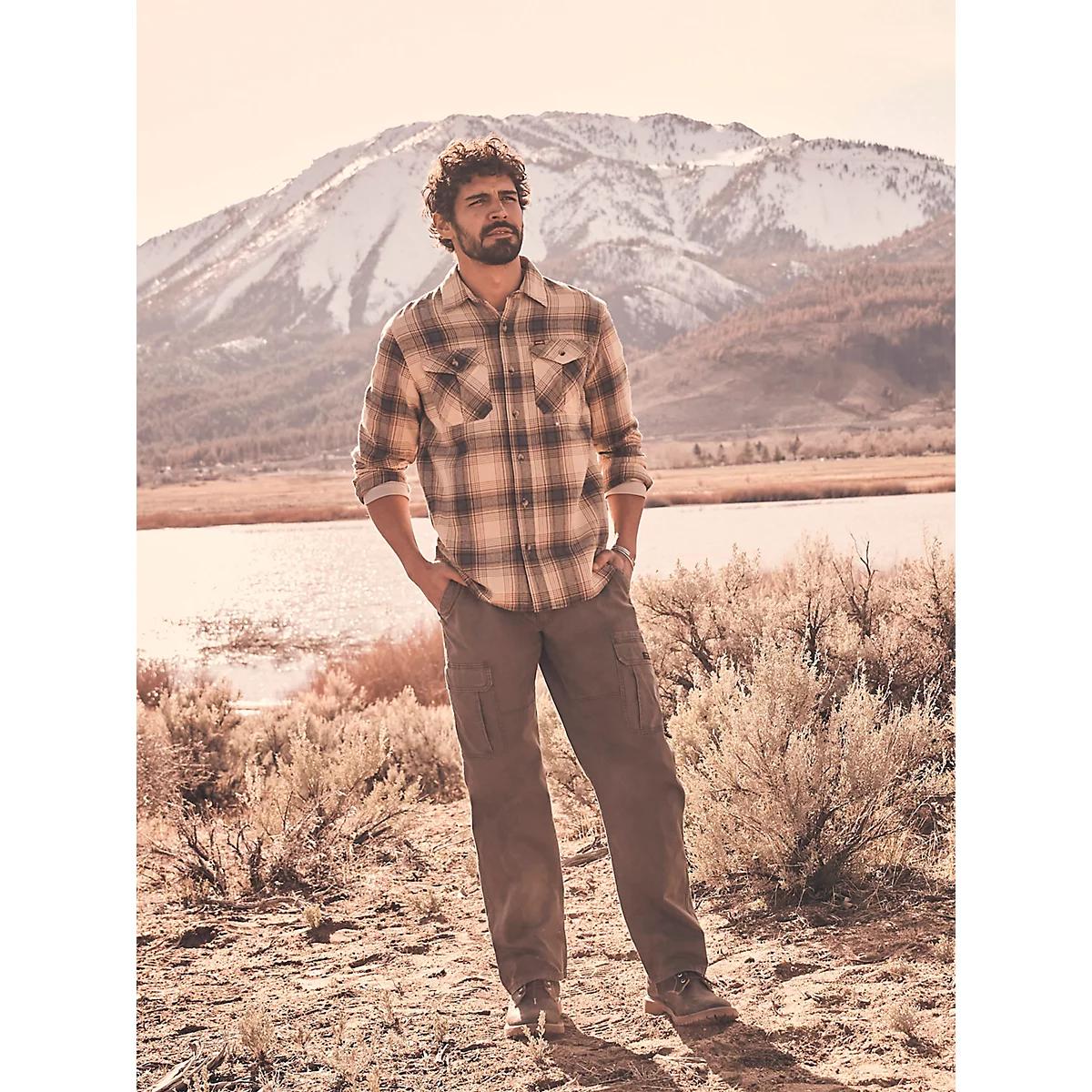 Wrangler® Men's Five Star Premium Relaxed Fit Flex Cargo Pant in Olive Drab Product Image