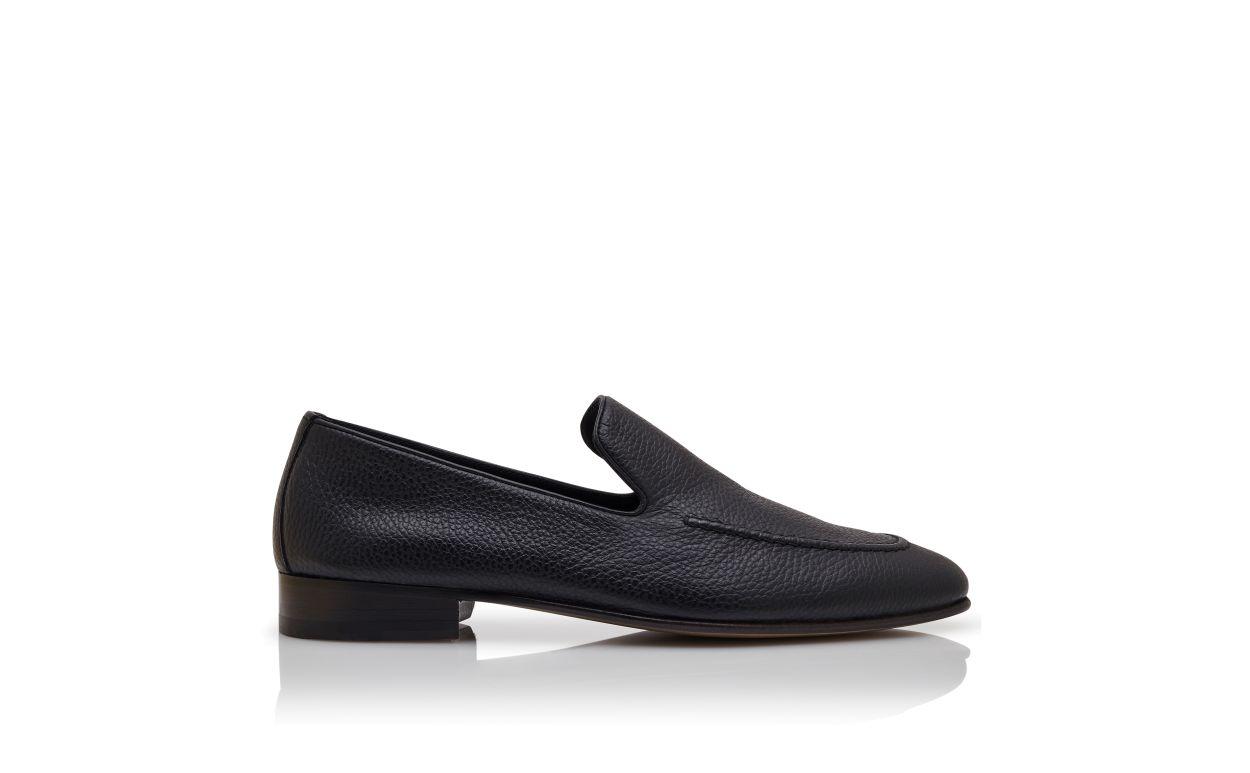 TRURO Black Calf Leather Loafers  Product Image