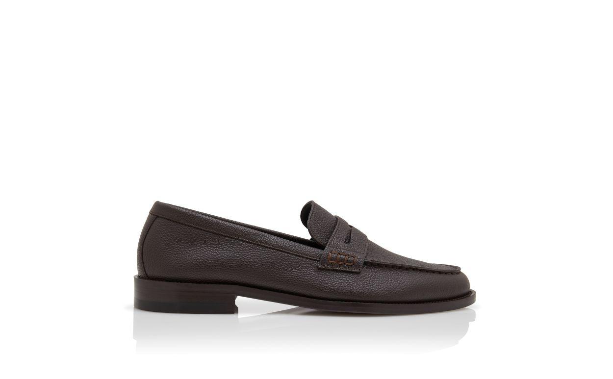 PERRY Dark Brown Calf Leather Penny Loafers Product Image