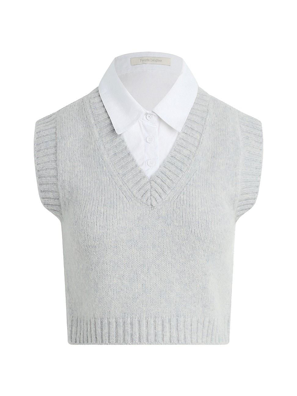 Womens Leigh Merino Wool-Blend Sweater Vest Product Image