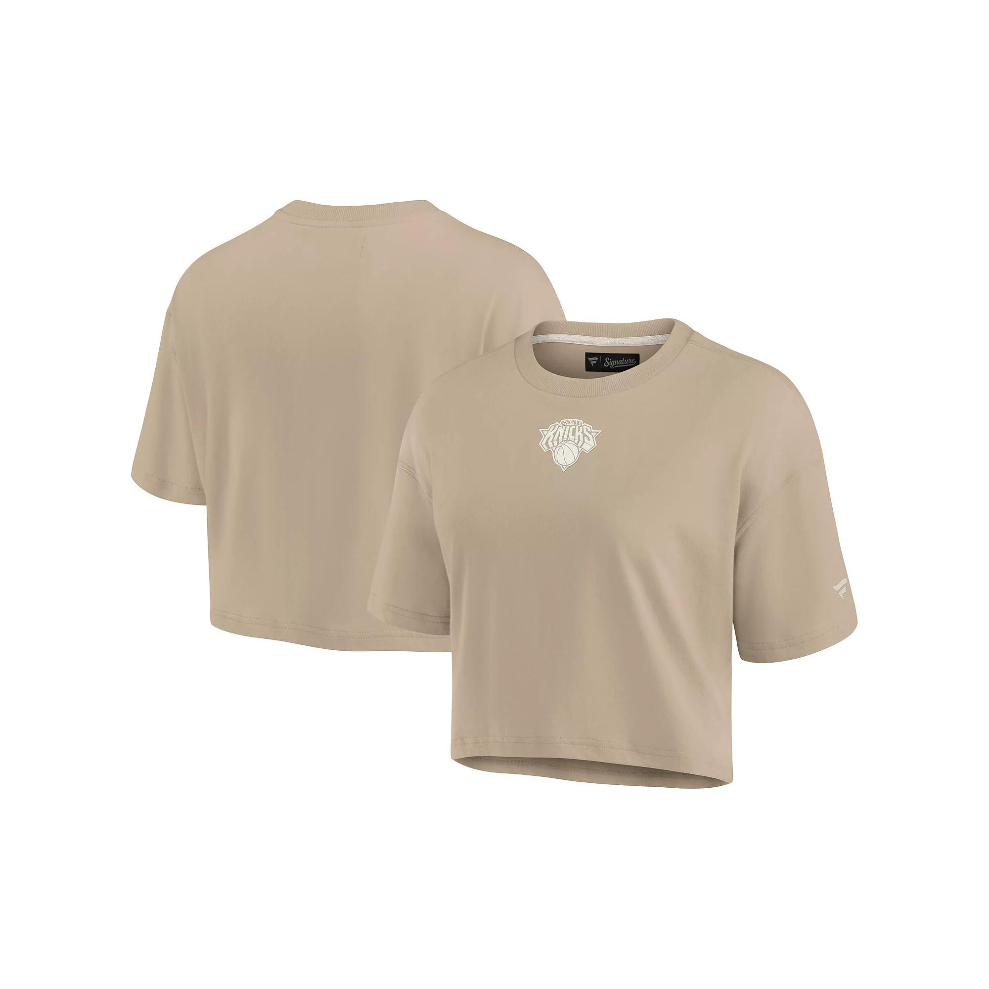 Womens Fanatics Signature Khaki Philadelphia 76ers Elements Super Soft Boxy Cropped T-Shirt Product Image