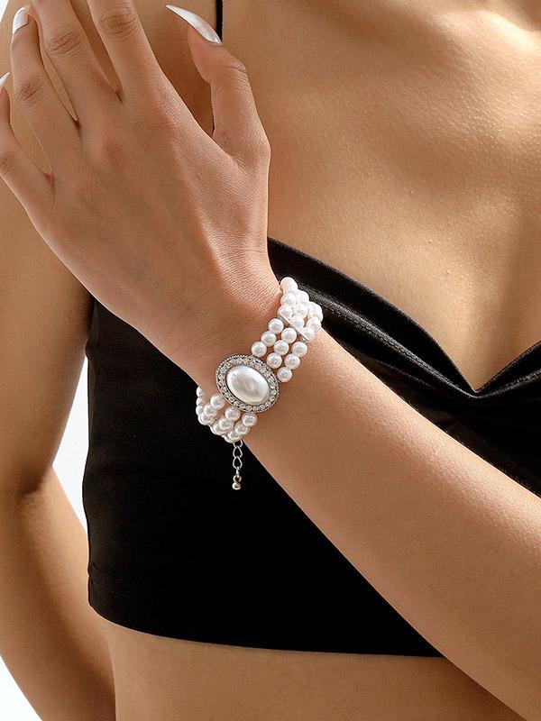 Adjustable Chains Geometric Rhine Stones Bracelet Accessories Product Image