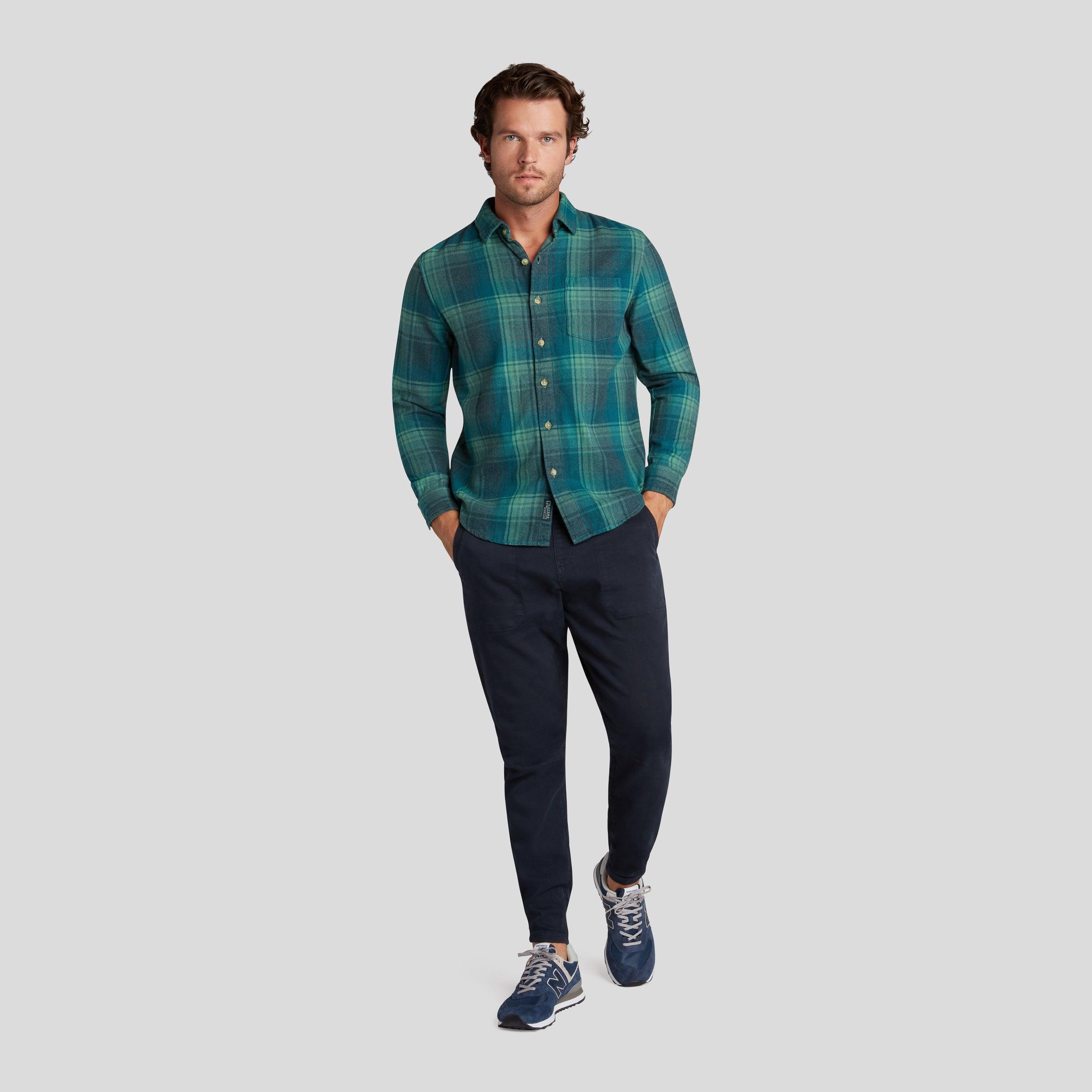 Palisades 3 Ply Jaspe Flannel - Verdant Green Plaid (Final Sale) Product Image