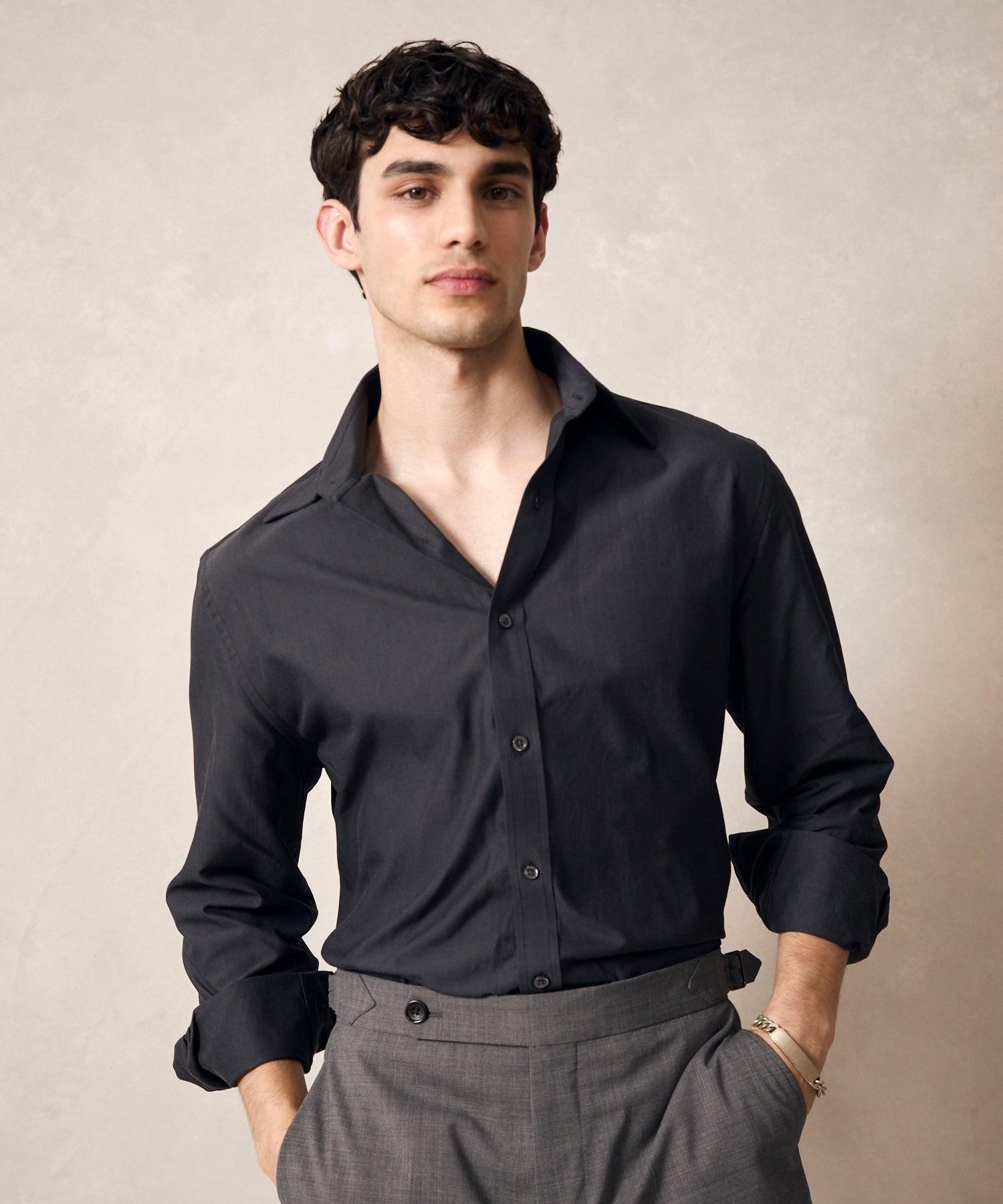Twill Long Point Collar Dress Shirt Product Image