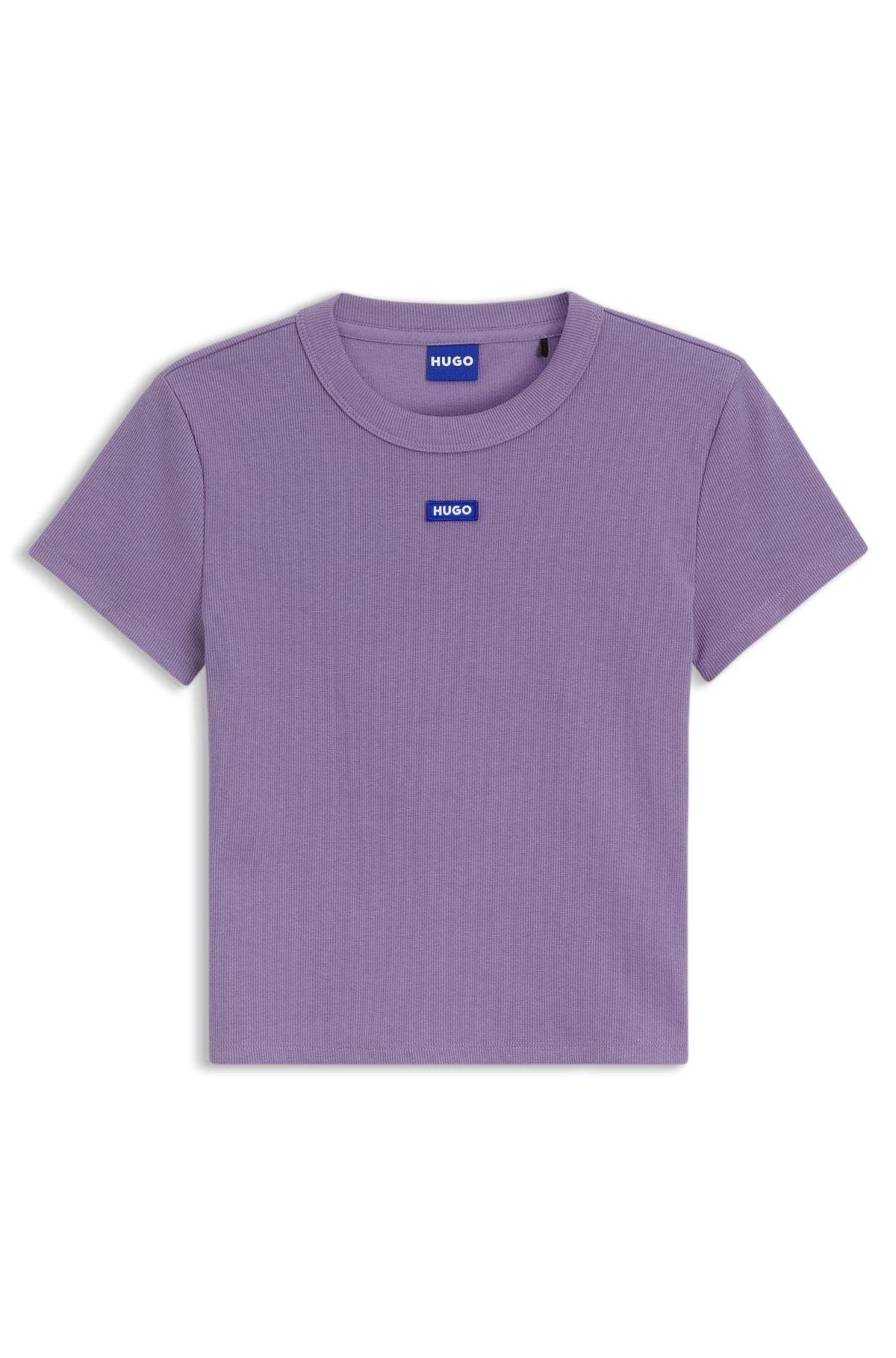Logo-badge slim-fit T-shirt in stretch cotton Product Image