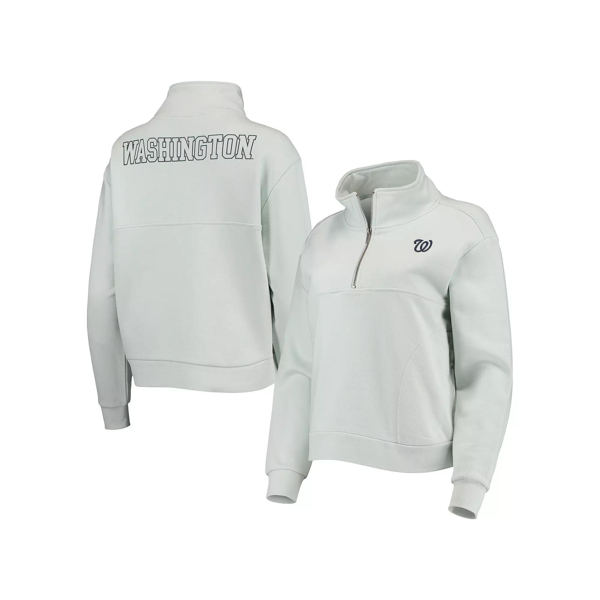 Women's The Wild Collective Light Blue Washington Nationals Two-Hit Quarter-Zip Pullover Top, Size: Large Product Image