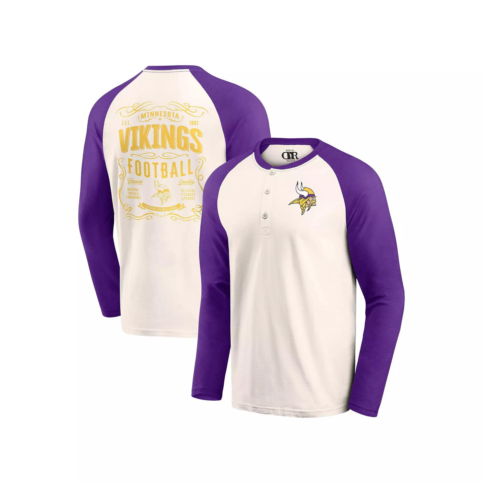 Men's Darius Rucker Collection by Fanatics Cream/Black New Orleans Saints Raglan Henley T-Shirt,  Product Image