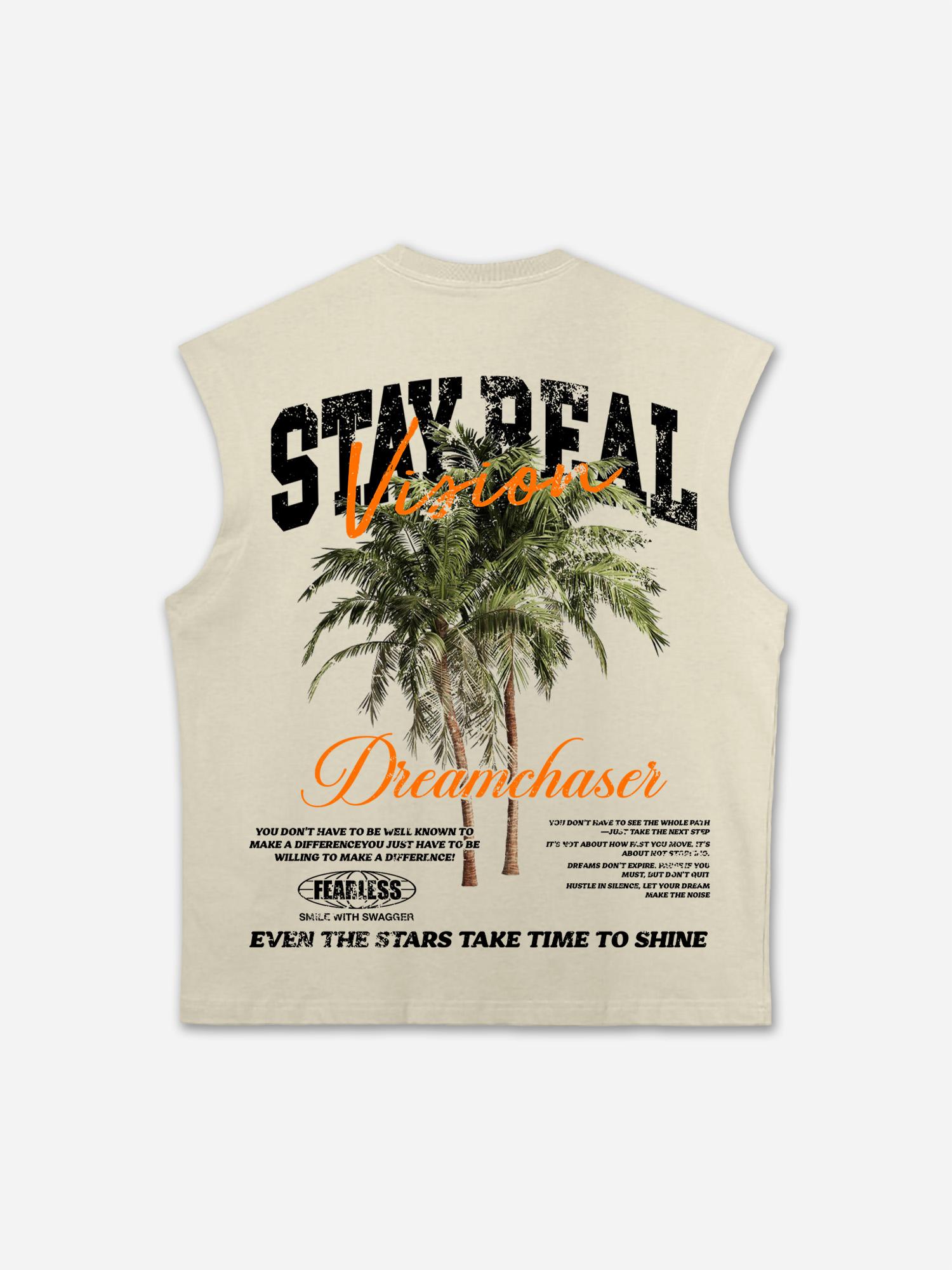 Stay Real Coconut Vacation Vintage Graphic Tank Top Product Image