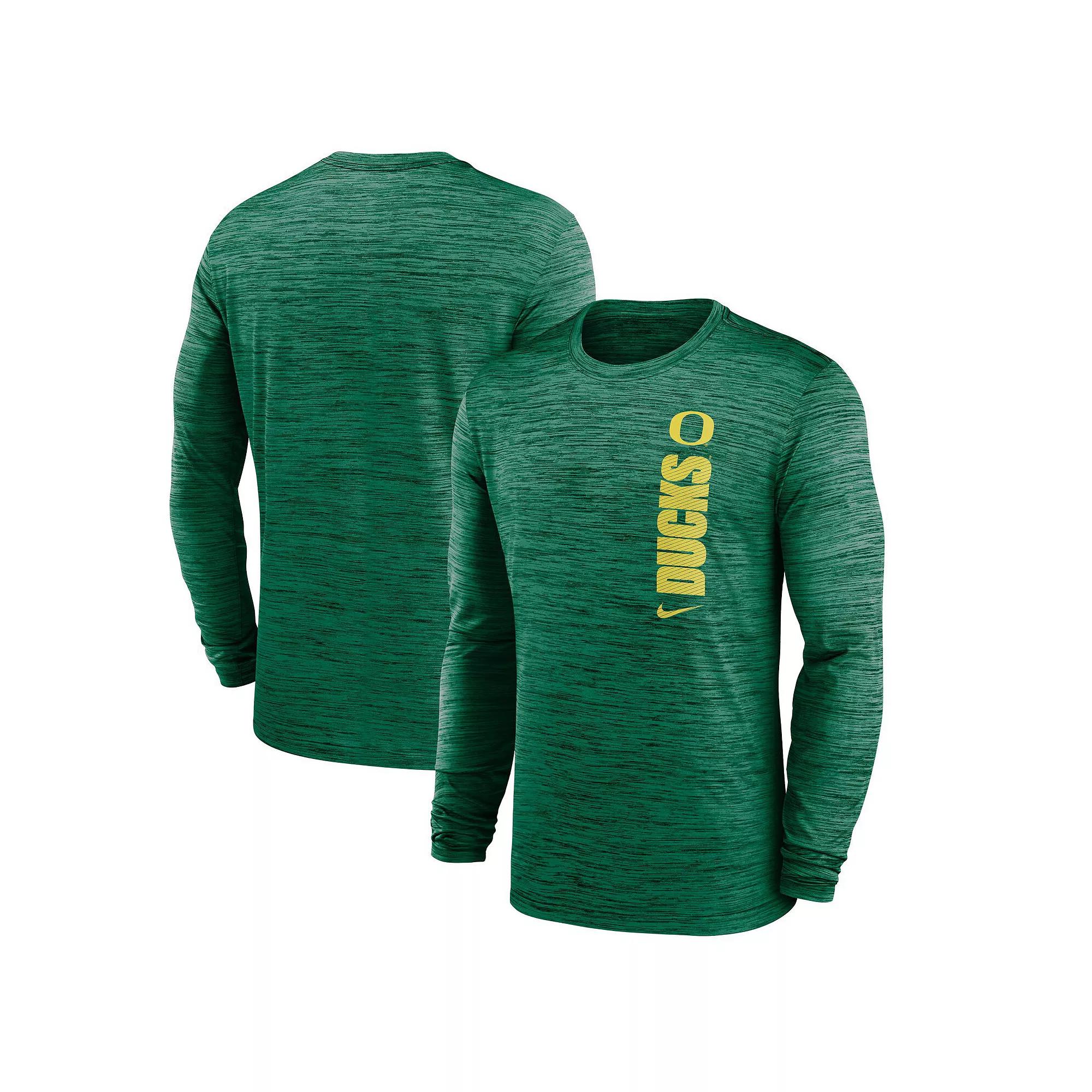 Men's Nike Green Oregon Ducks 2024 Sideline Velocity Performance Long Sleeve T-Shirt, Size: 2XL Product Image