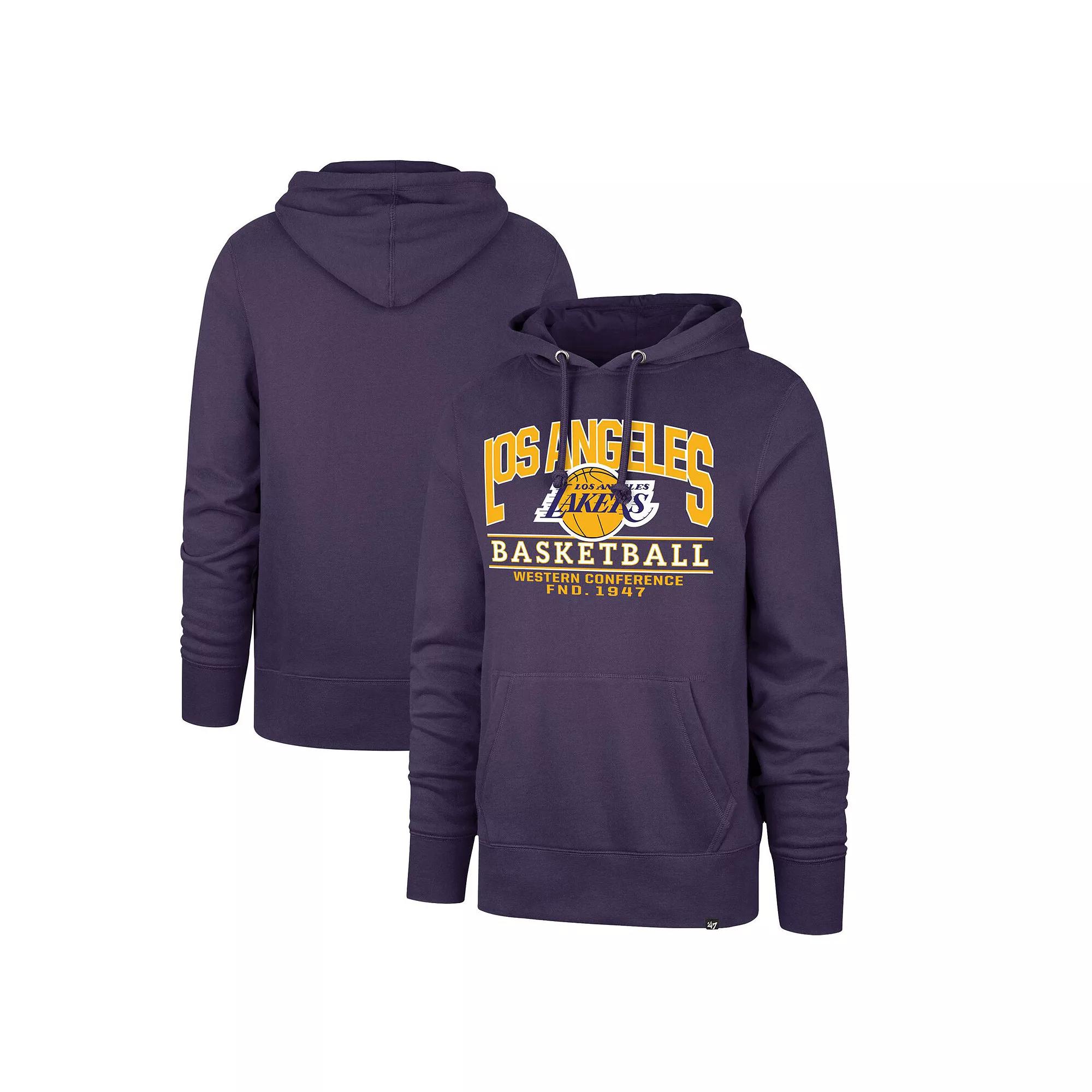 Men's '47 Purple Los Angeles Lakers Big & Tall Good Call Headline Pullover Hoodie, Size: 2XLT, Black Product Image
