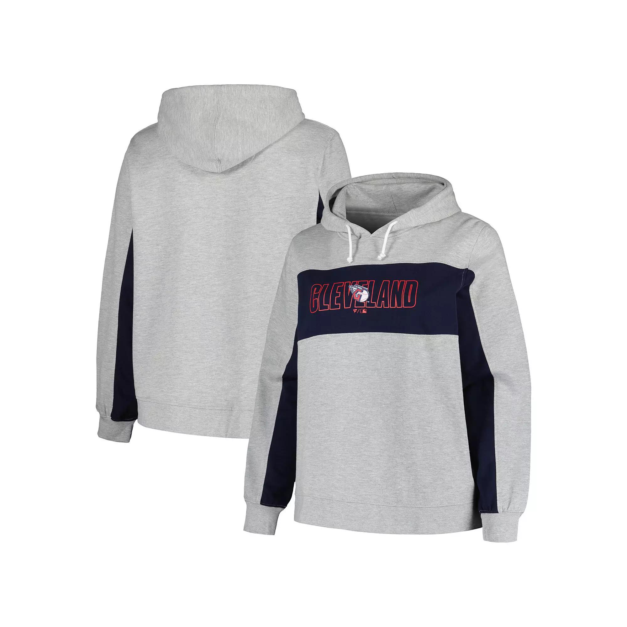 Women's Profile Heather Gray Cleveland Guardians Plus Size Pullover Hoodie, Size: 1XL, Grd Grey Product Image