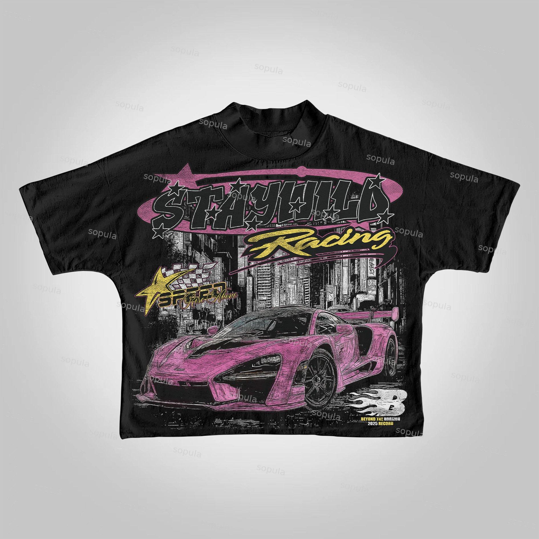 Sopula Y2K Fast Racing Make Vintage Part 2 Graphics Cropped T-Shirts Product Image