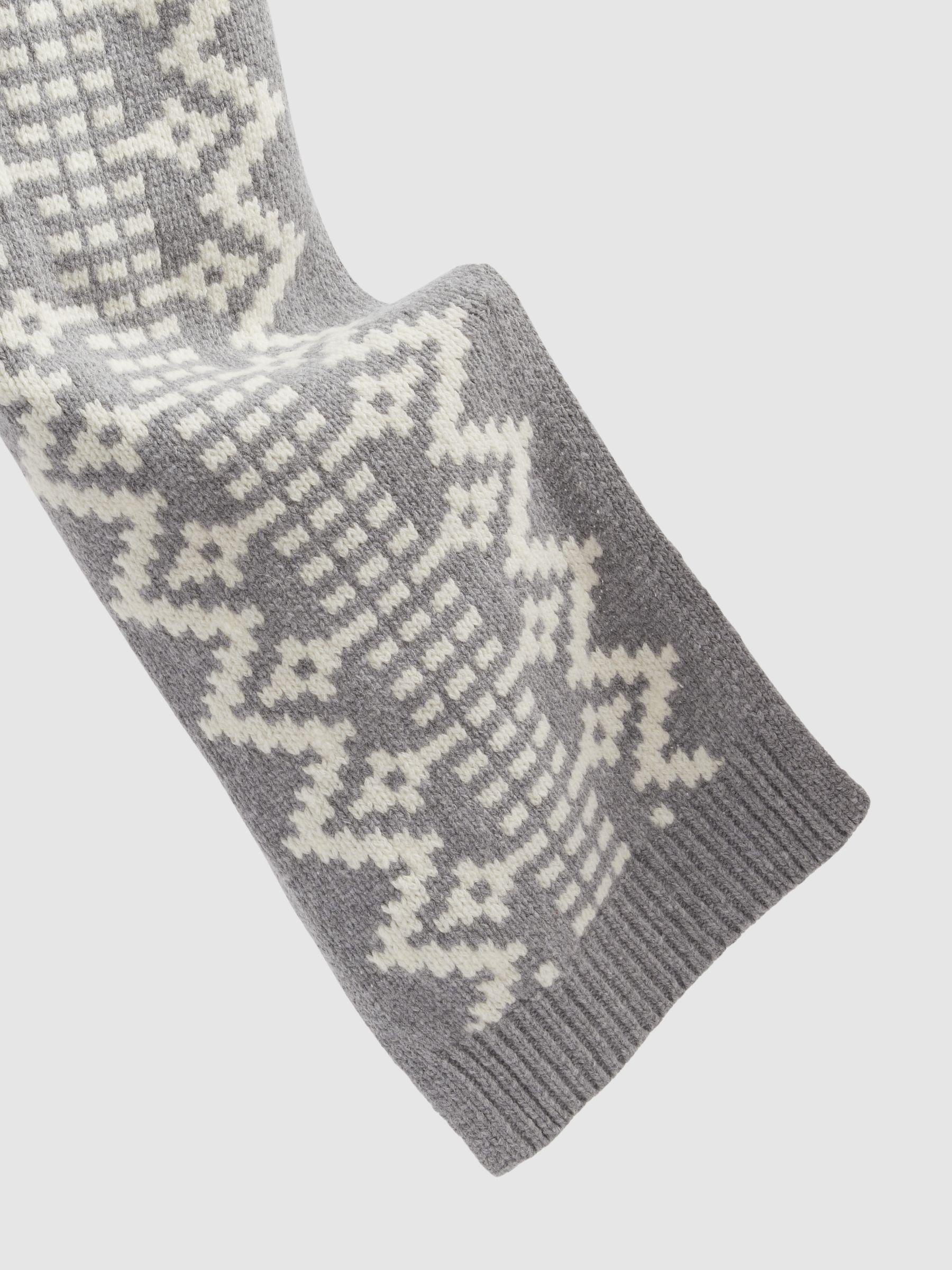 Wool-Blend Scarf in Grey/White Product Image