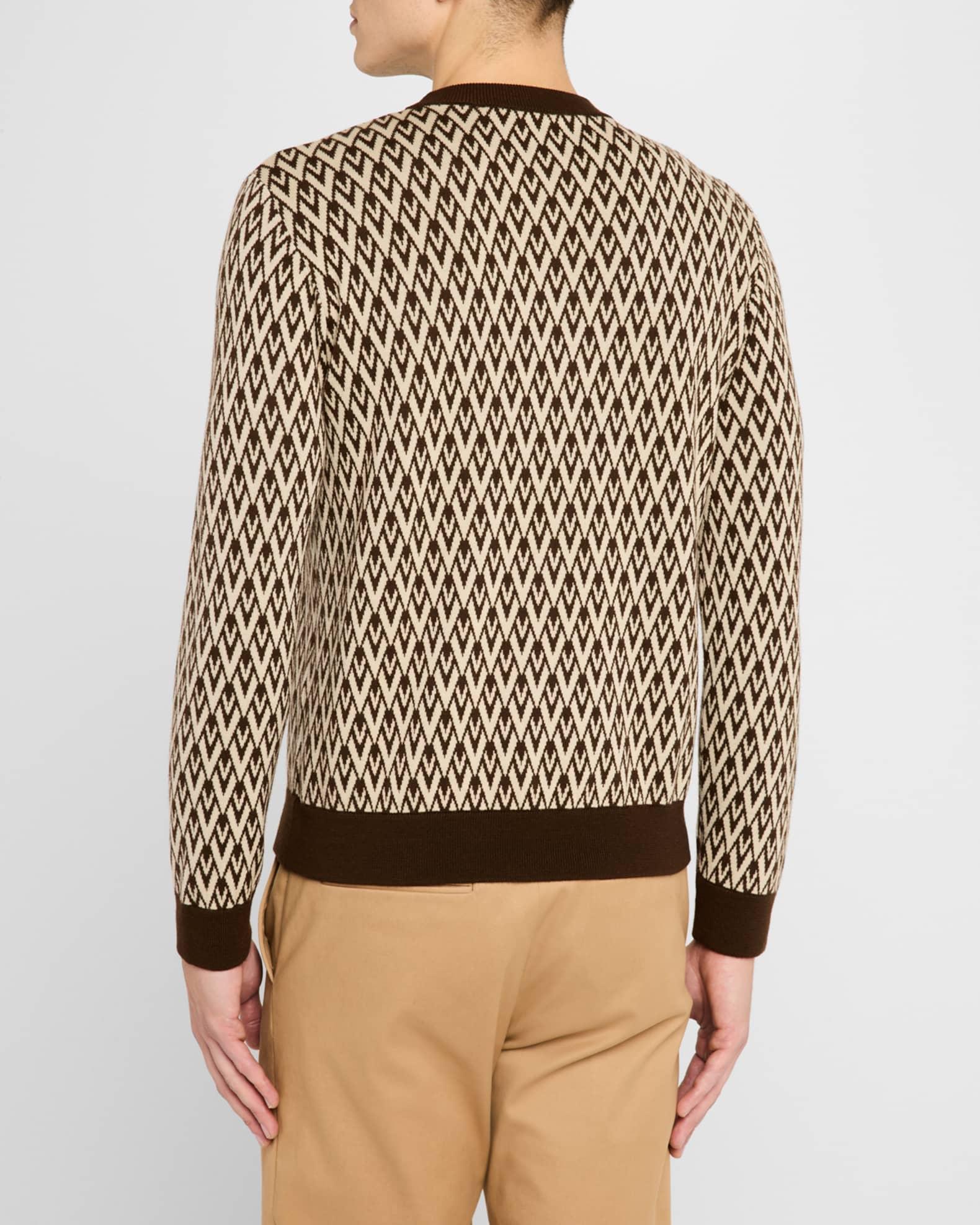 Men's V Jacquard Wool Sweater Product Image
