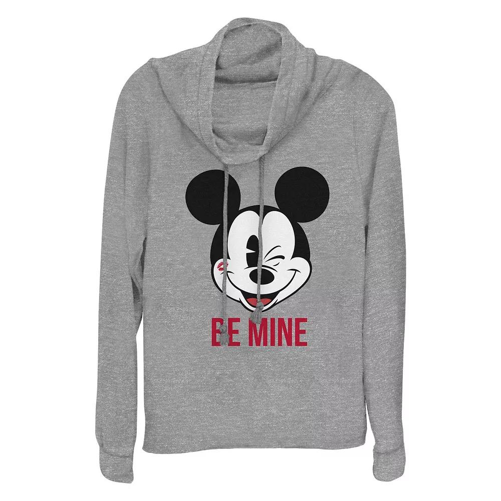 Disney's Mickey Mouse Be Mine Women's Cowlneck Graphic Lightweight Long Sleeve,  Product Image
