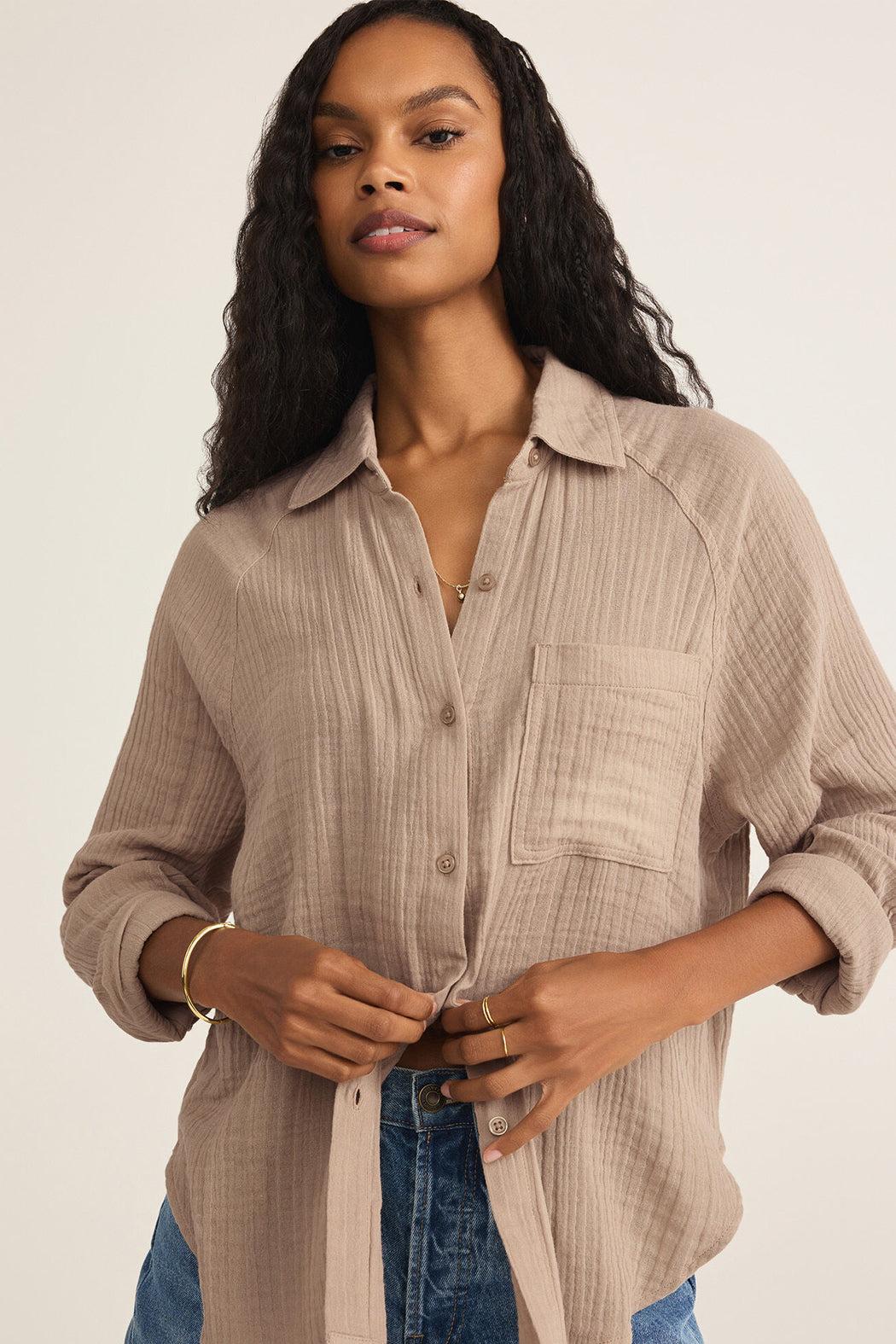 Perfect Airy Gauze Button Up Product Image