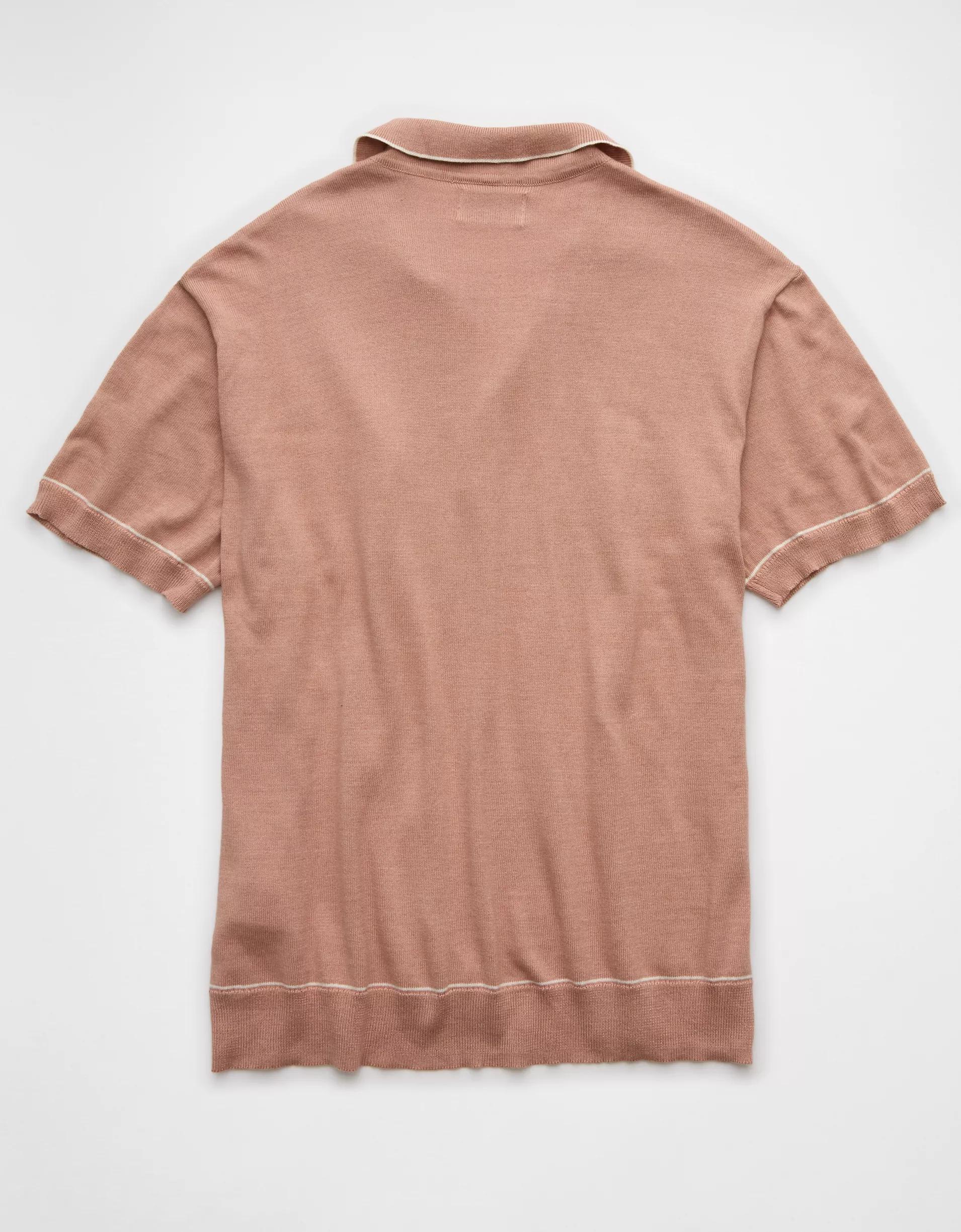 AE Weekend Tipped Sweater Polo Shirt Product Image