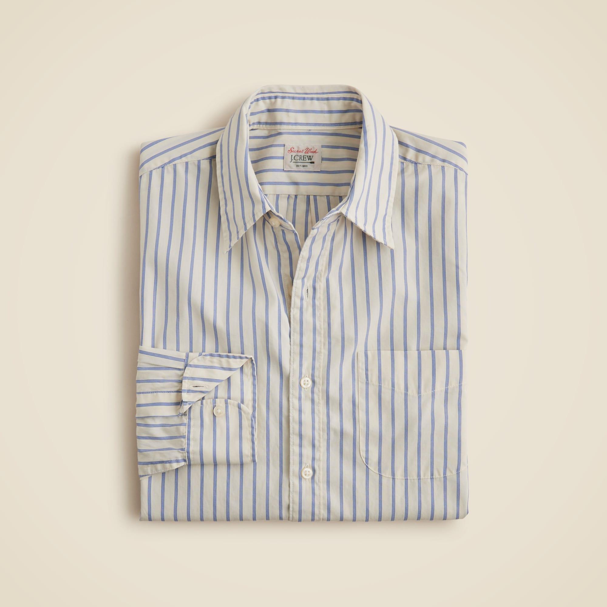 Secret Wash cotton poplin shirt with point collar Product Image