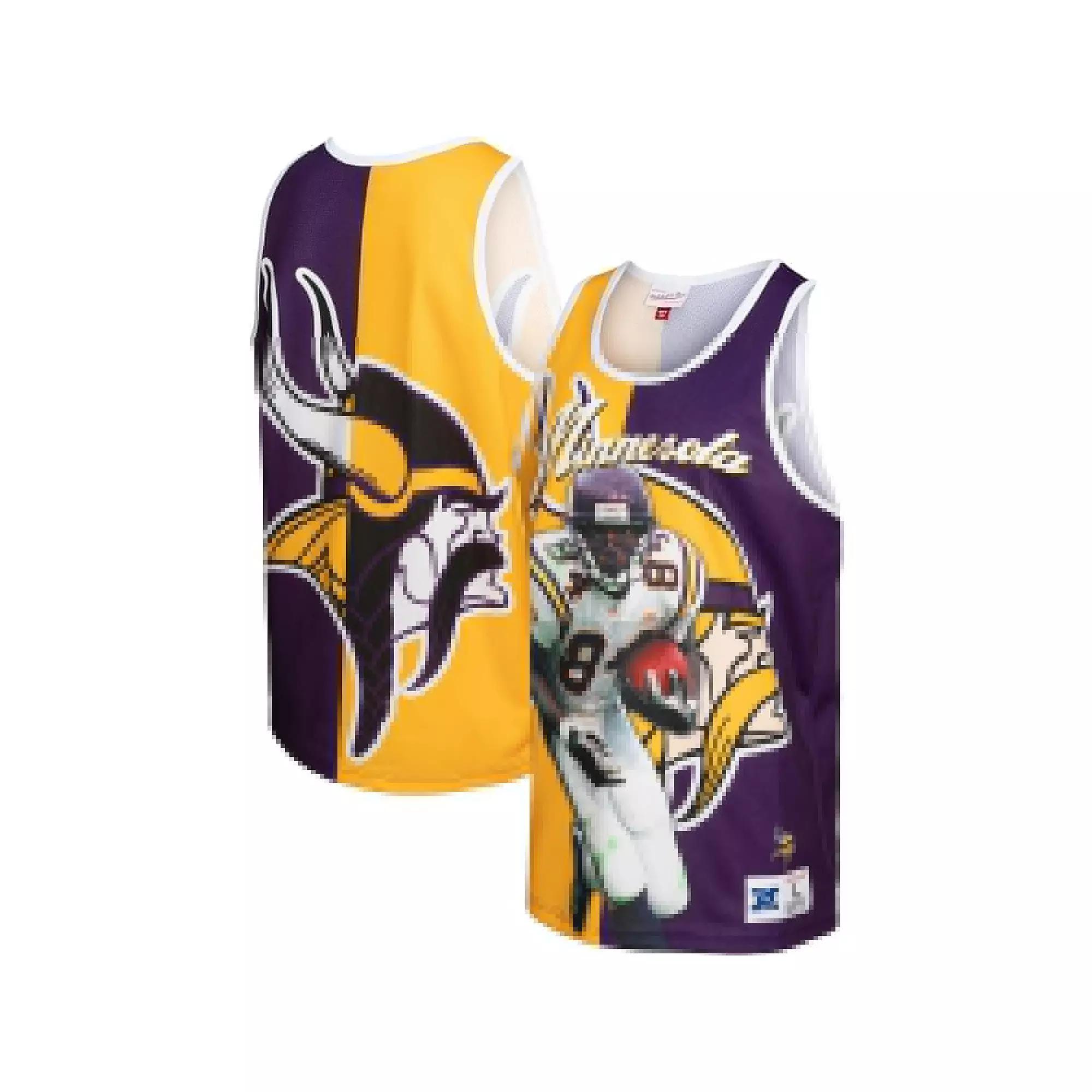 Men's Mitchell & Ness Randy Moss Purple/Gold Minnesota Vikings Retired Player Graphic Tank Top, Size: Medium Product Image