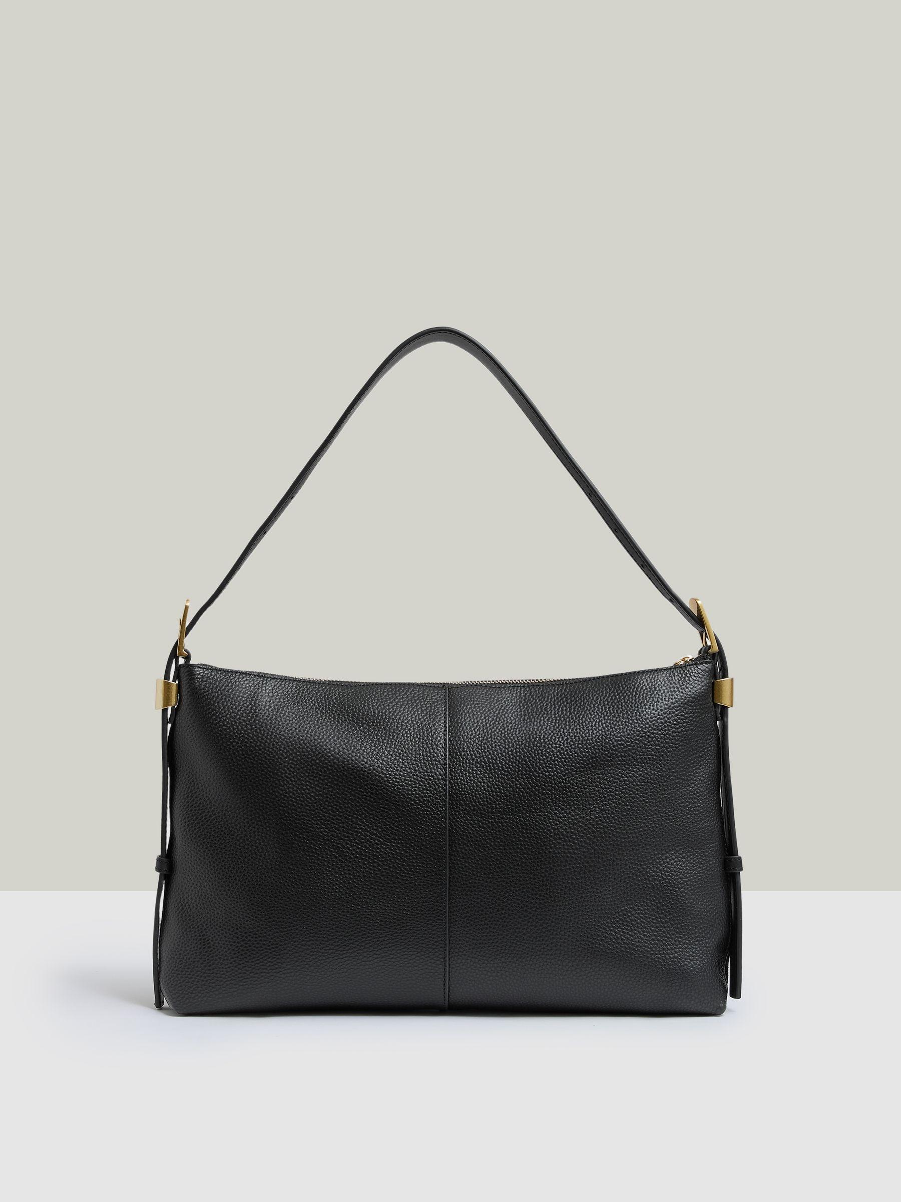 Suede And Leather Shoulder Bag in Black Product Image