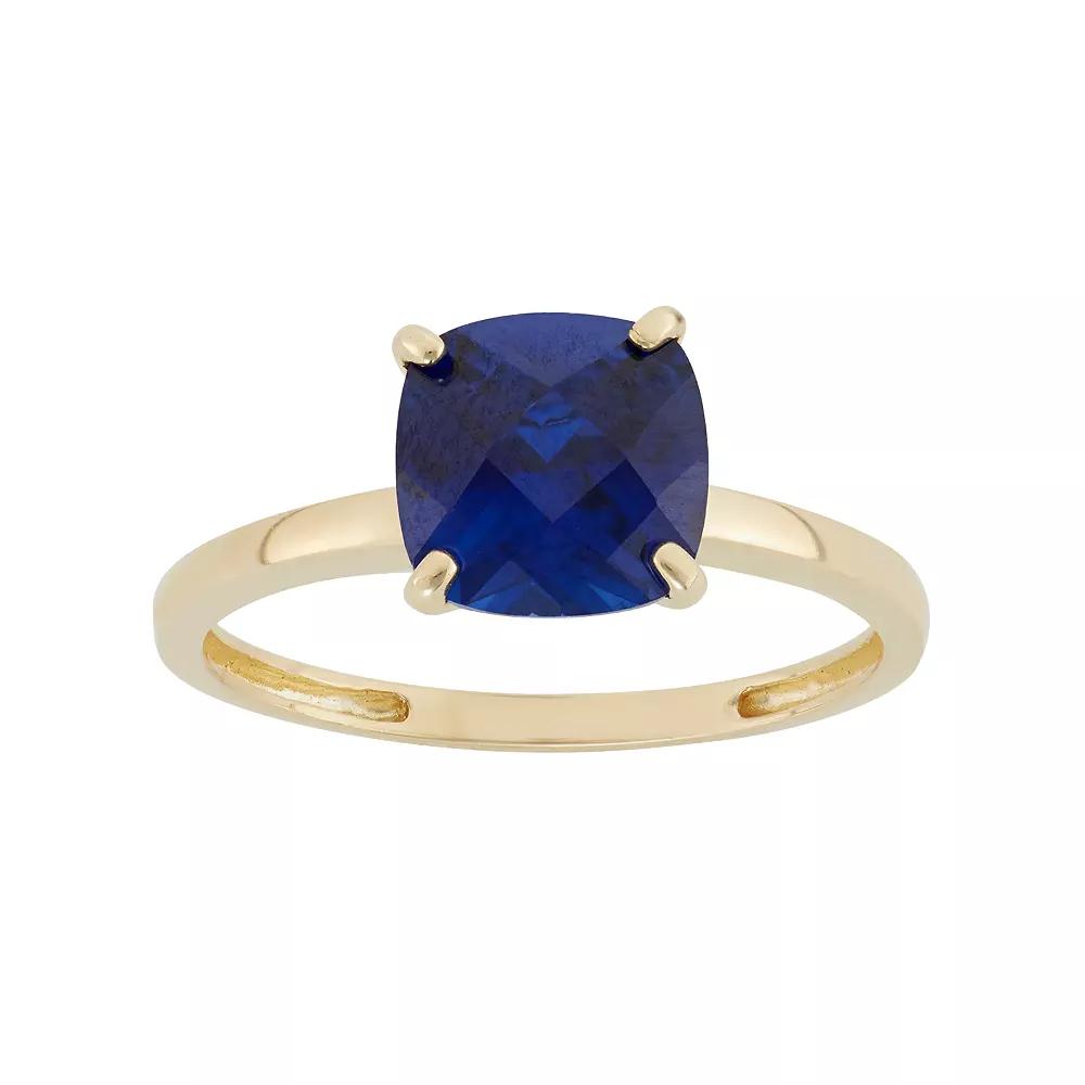 Designs by Gioelli Lab-Created Sapphire 10k Gold Ring, Women's, Size: 9, Blue Product Image