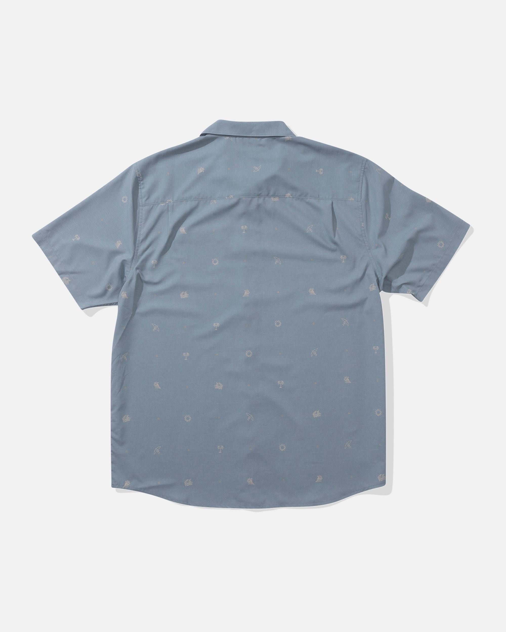 Micro Vibes UV Button Up - Deep Sea Male Product Image