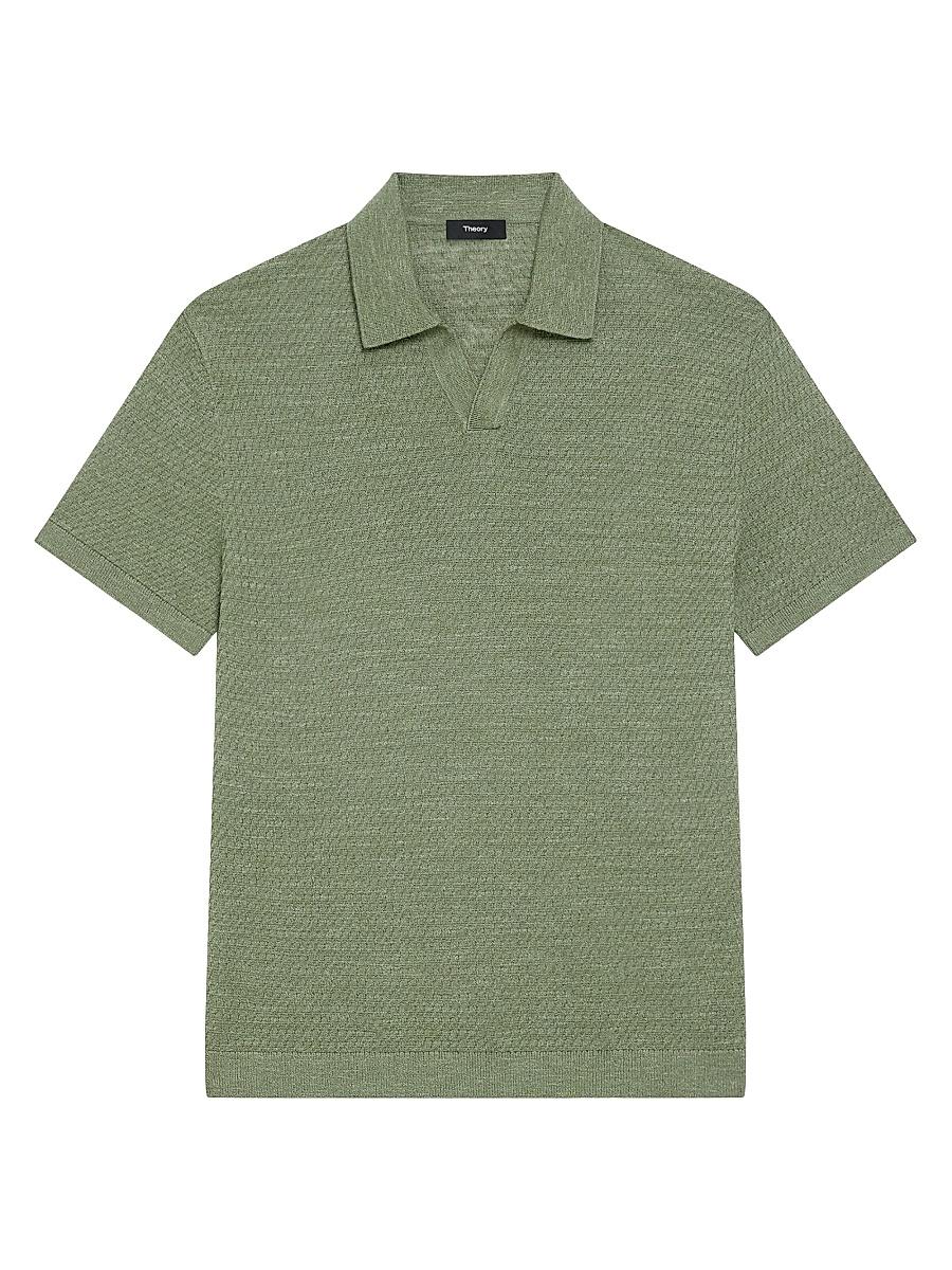Mens Brenan Linen-Blend Polo Shirt Product Image