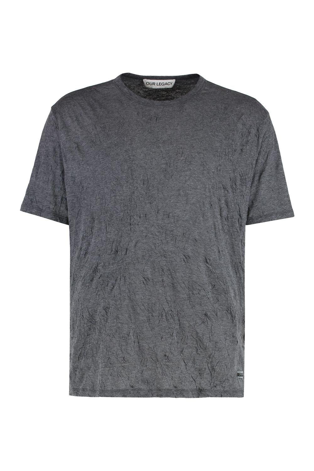 OUR LEGACY Box T-shirt Worn Black Legacy Jersey In Gray Product Image