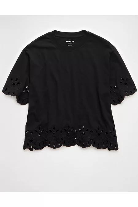 AE Boxy Eyelet T-Shirt Women's Product Image
