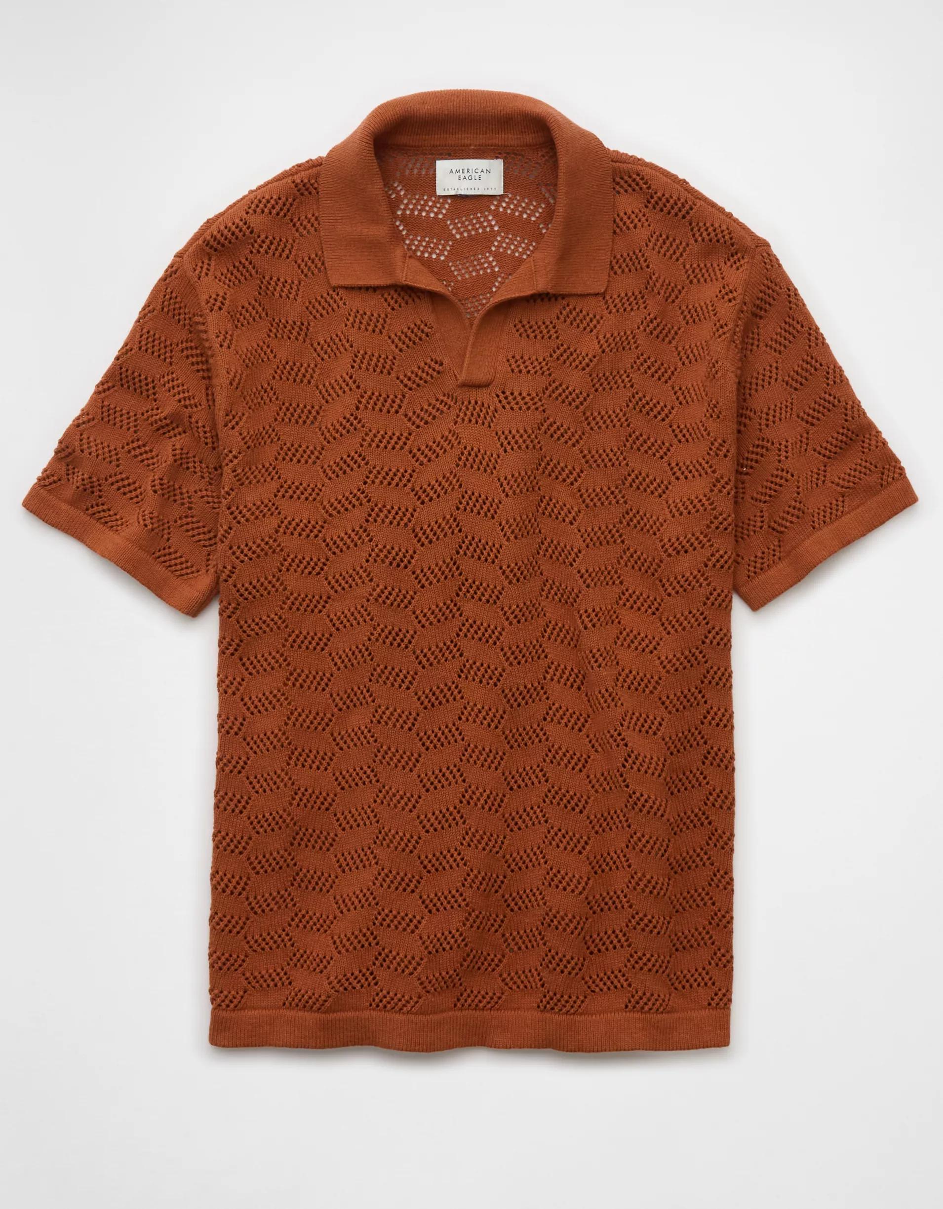 AE Weekend Textured Sweater Polo Shirt Product Image