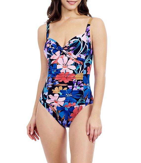 Profile By Gottex Melody Sweetheart Neck Twist Front Tummy Control One Piece Swimsuit Product Image