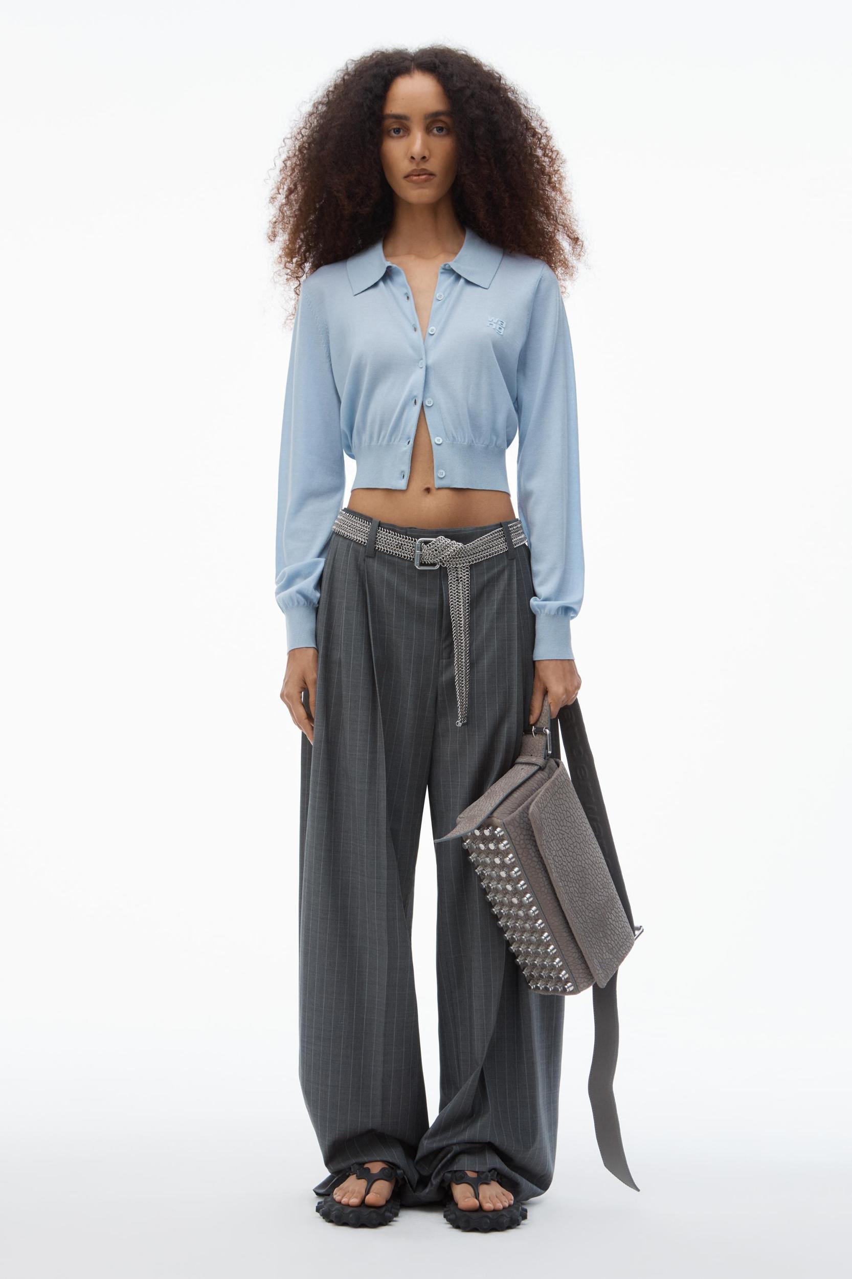 High-frequency Stacked Logo Cardigan In Merino Wool Product Image