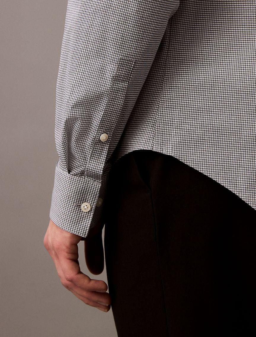 Steel Micro Check Slim Fit Button-Down Shirt Product Image