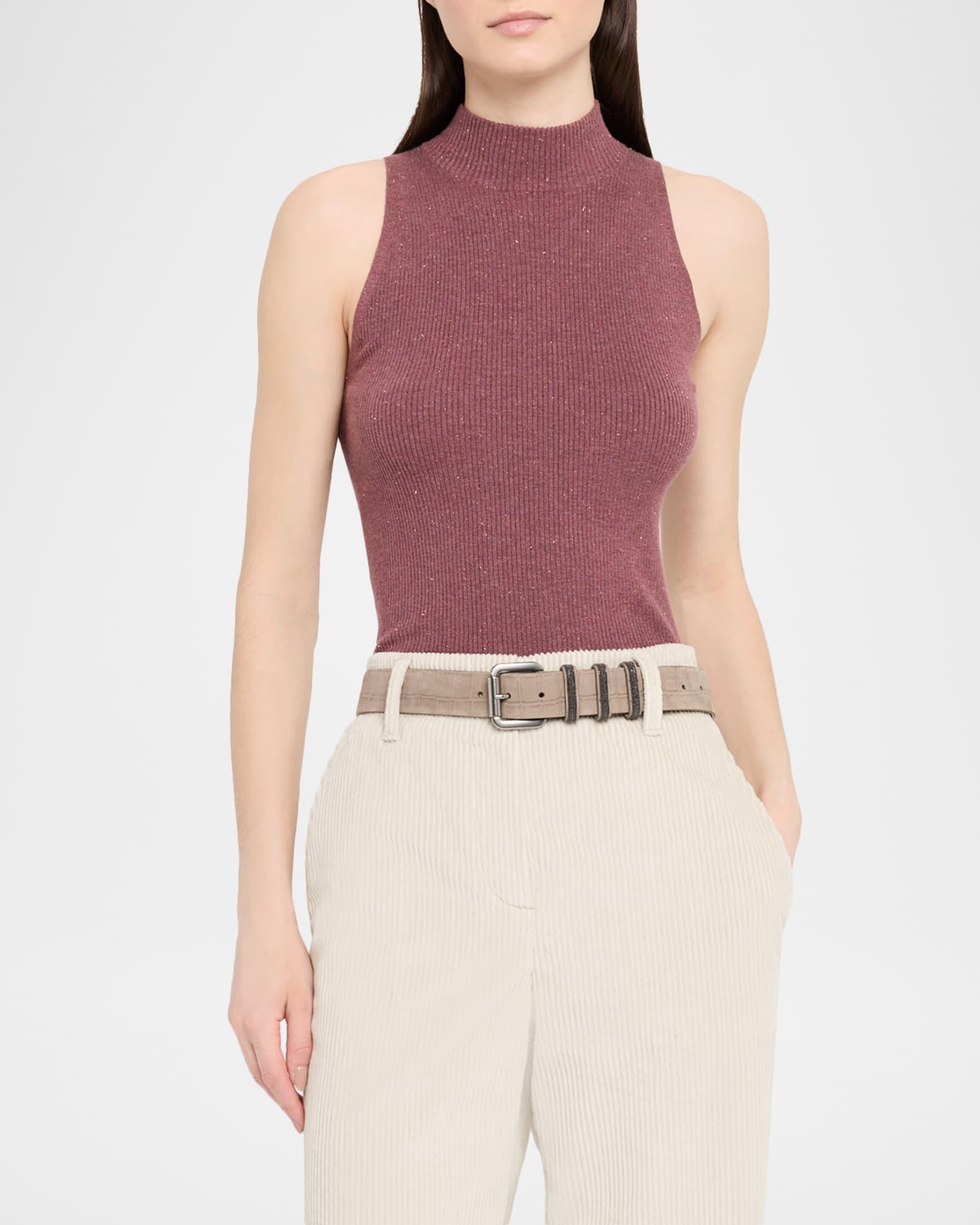 Metallic Cashmere Rib Knit Tank Top Product Image