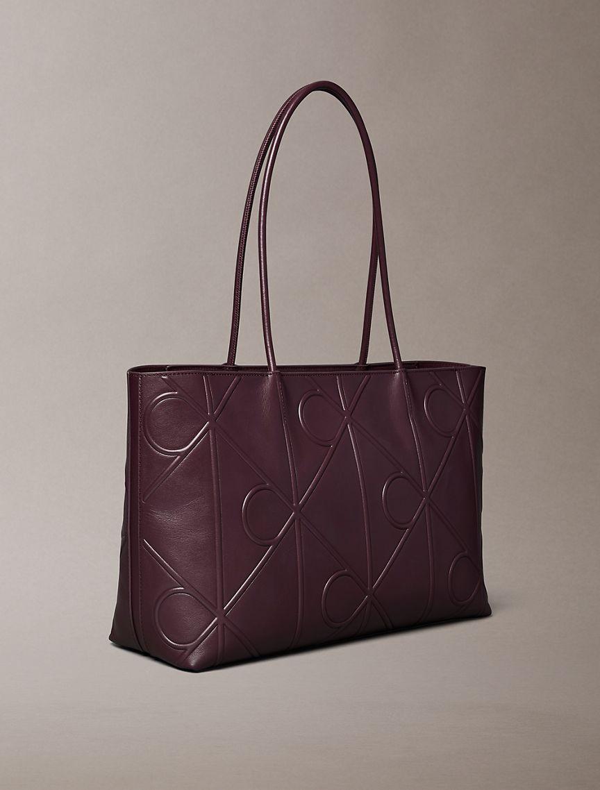 Embossed Allover Monogram Logo Tote Bag Product Image