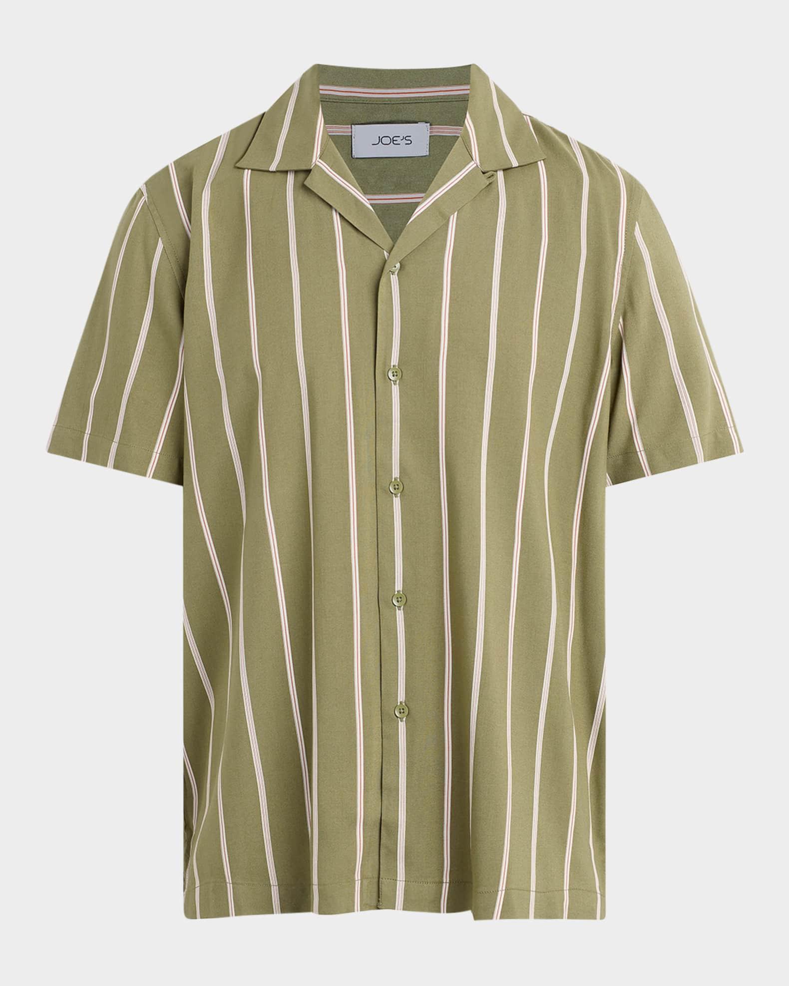 Men's Viscose Stripe Camp Shirt Product Image