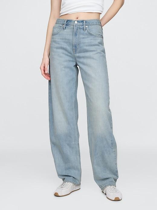 High Rise Cuffed Barrel Jeans Product Image
