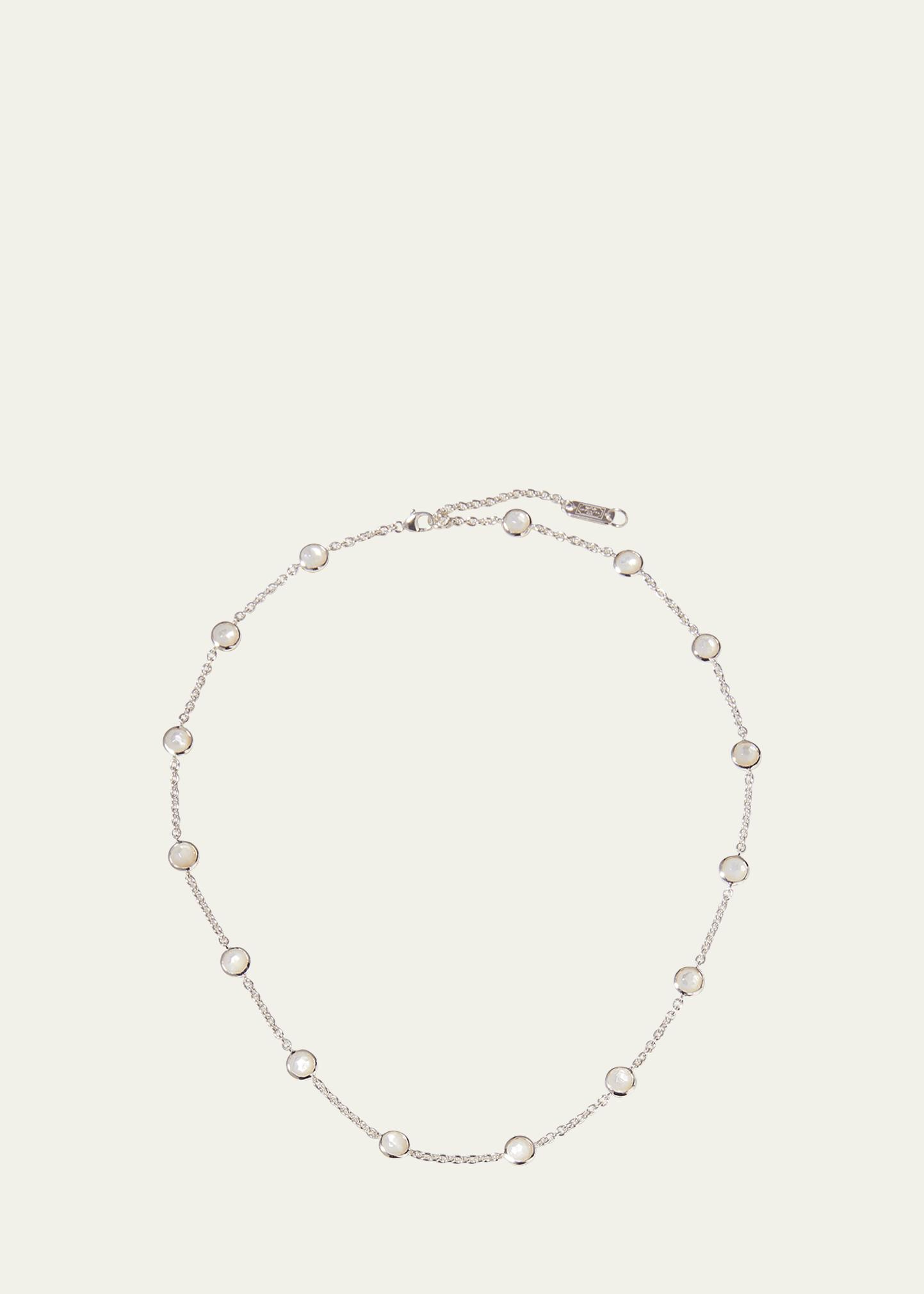 Womens Lollipop Sterling Silver & Mother-Of-Pearl Station Collar Necklace Product Image