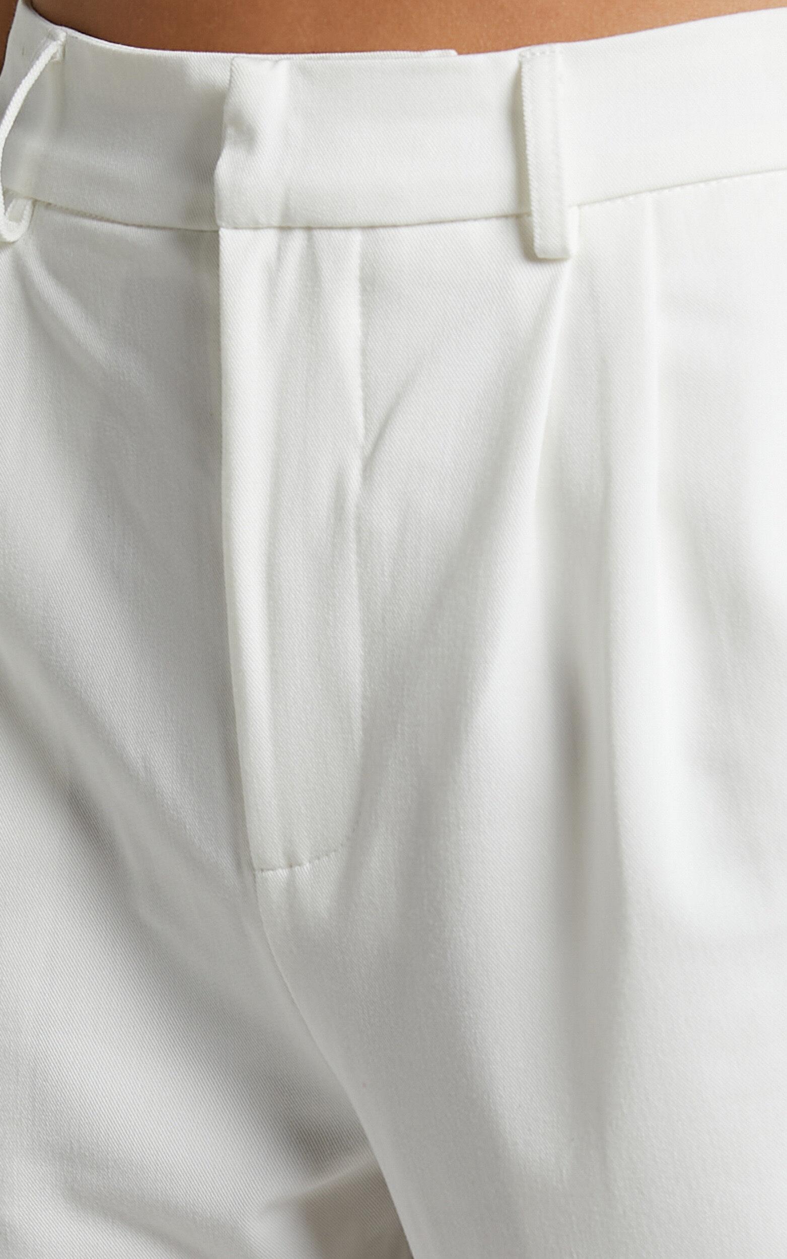 Lorcan Pants - High Waisted Tailored Pants in White Product Image