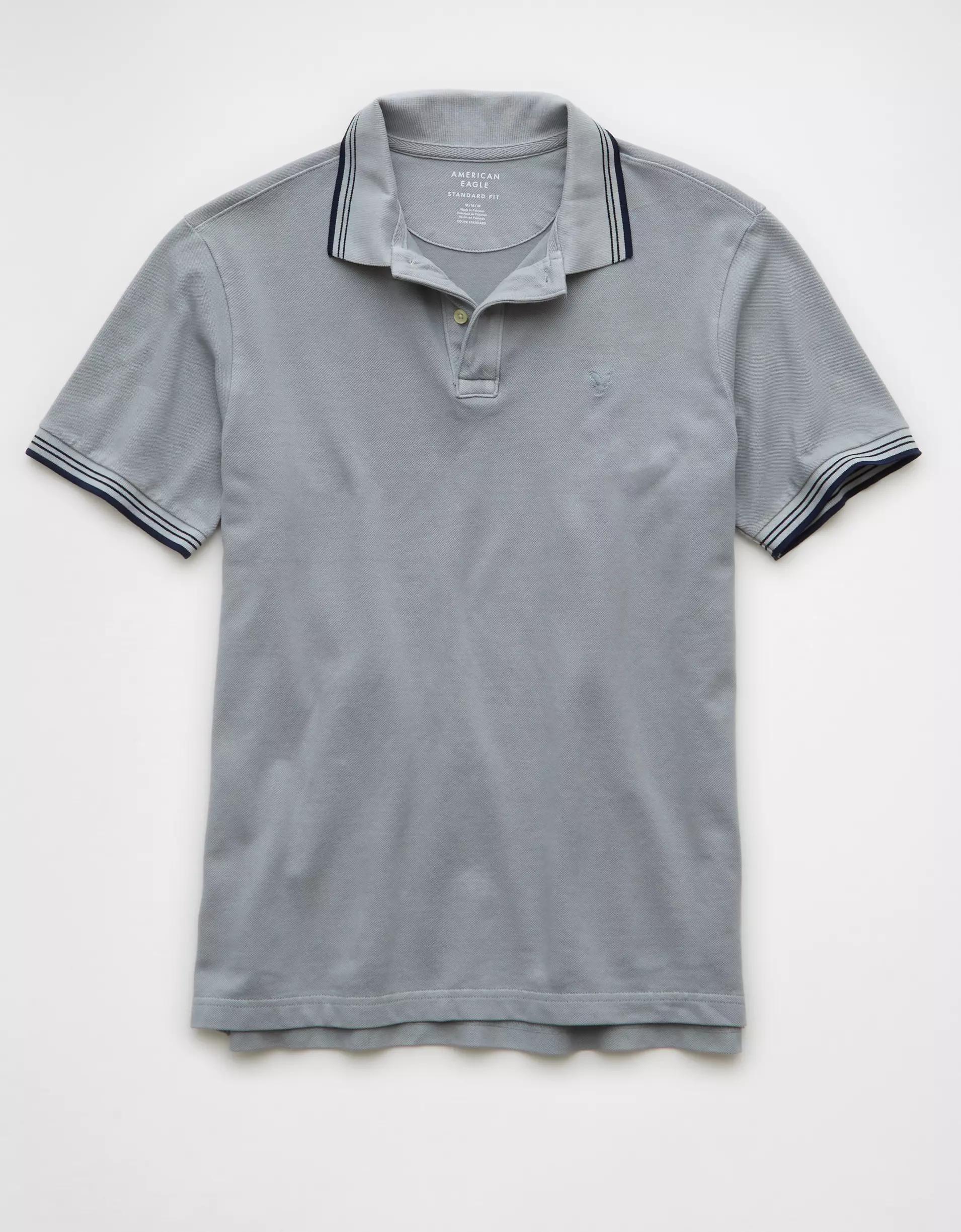 AE Stretch Pique Tipped Polo Shirt Product Image