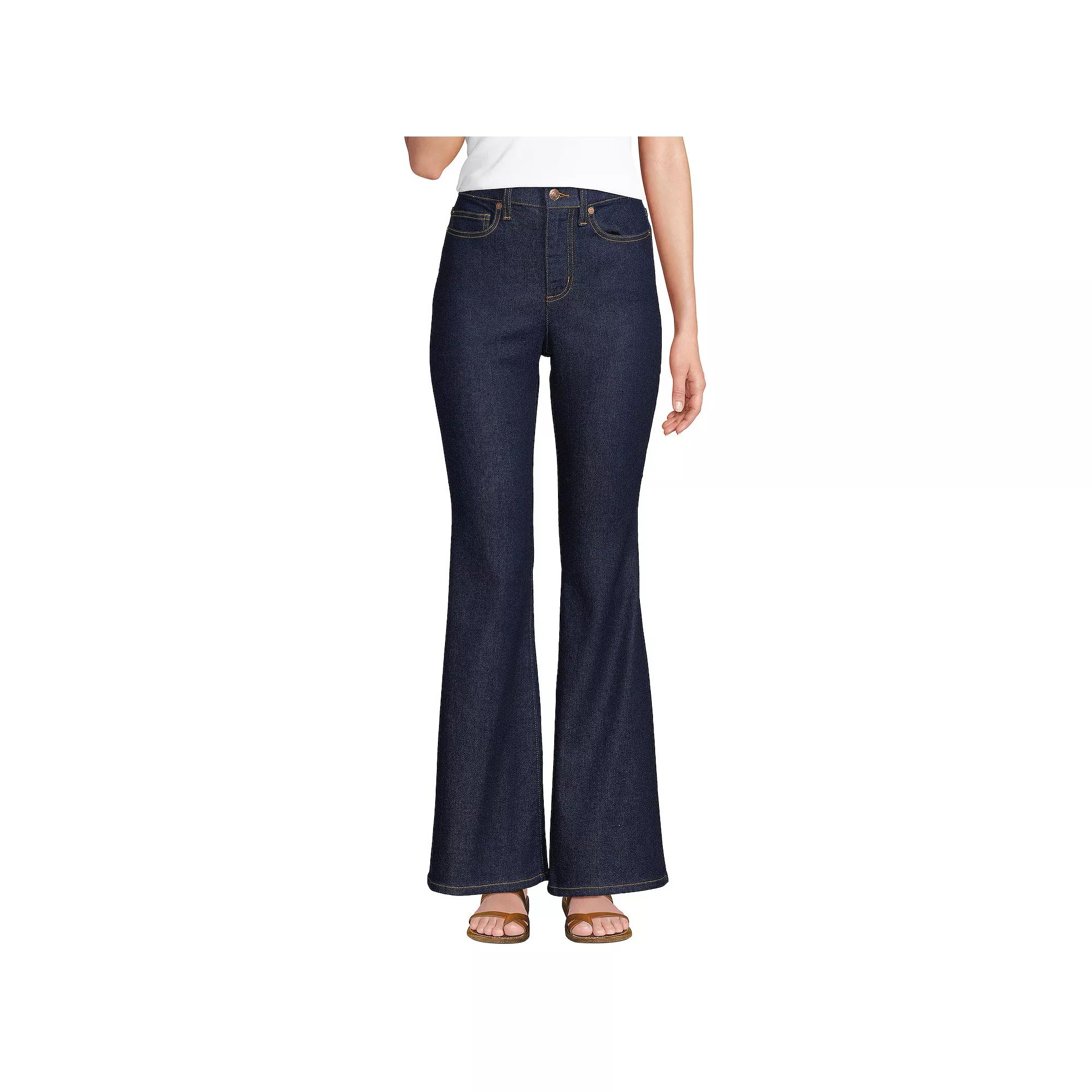 Women's Lands' End Recover Denim HR Skinny Flare Jeans,  Product Image