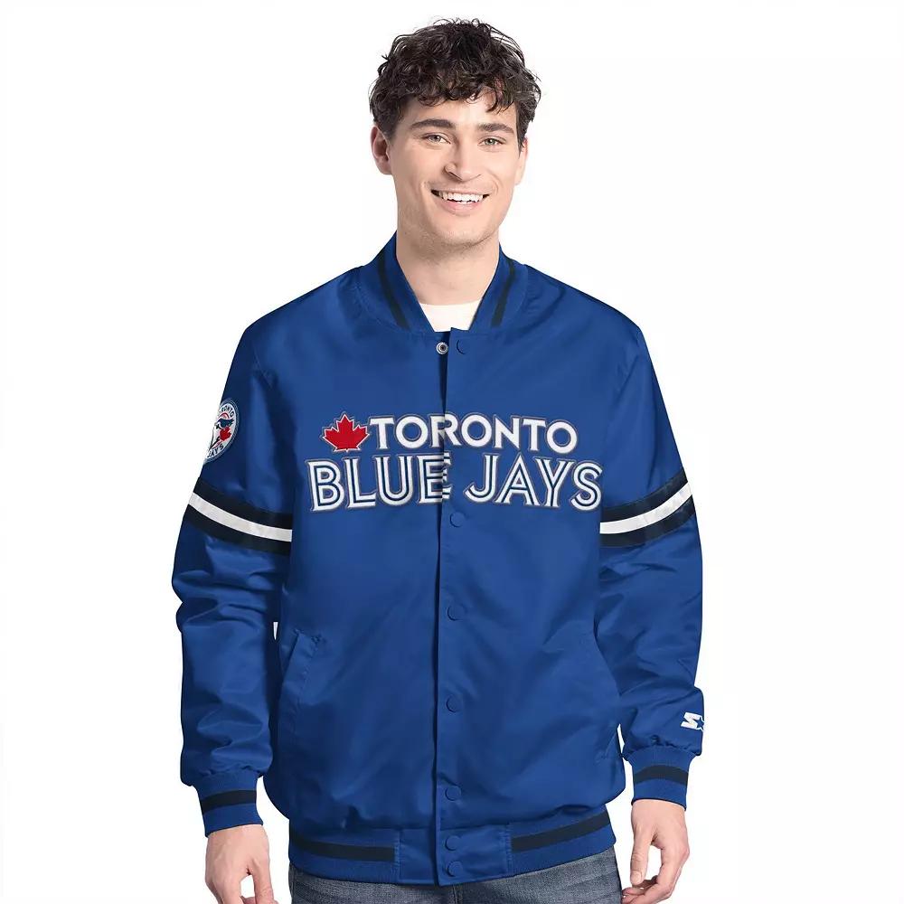 Men's Starter  Royal Toronto Blue Jays Scout Full-Snap Varsity Jacket, Size: Medium, Jay Blue Product Image